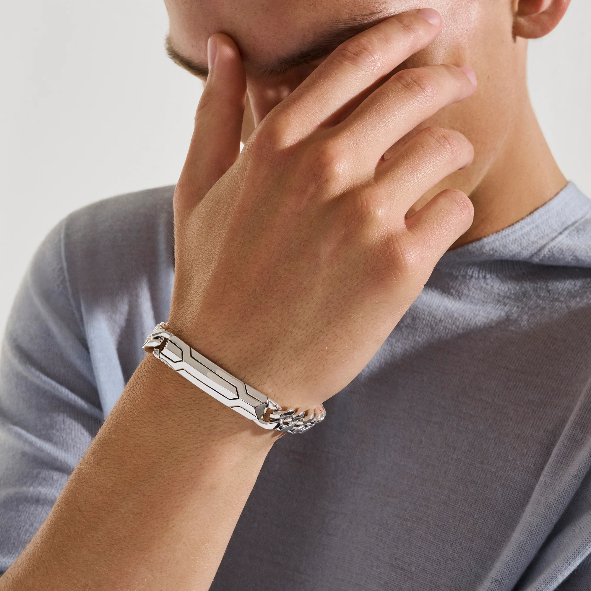 Icon 50 Curb Bracelet, Sterling Silver, 11MM|BU98743 - Image 5
