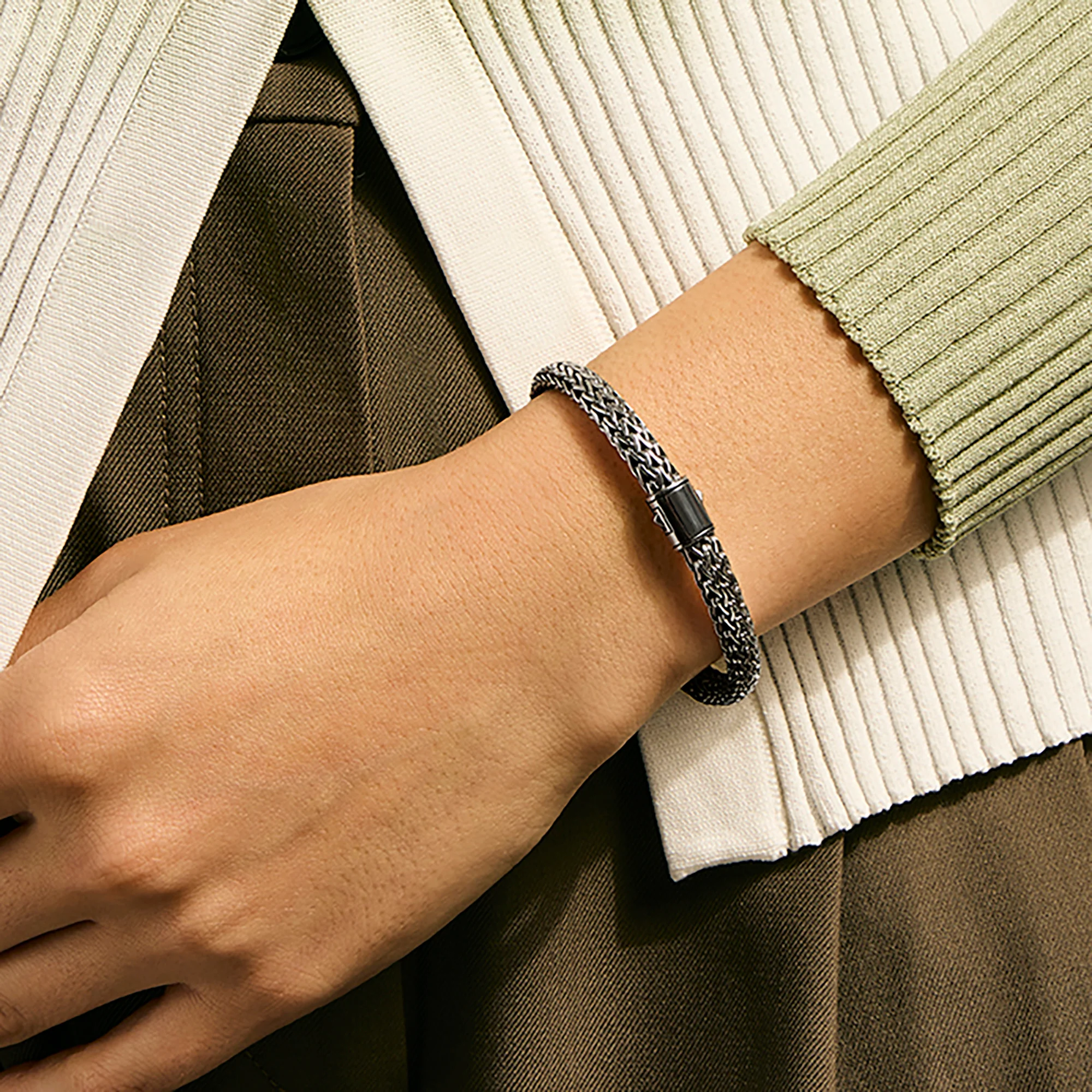 Icon Bracelet, Dark Silver, 6.5MM|BU990904BRD - Image 6
