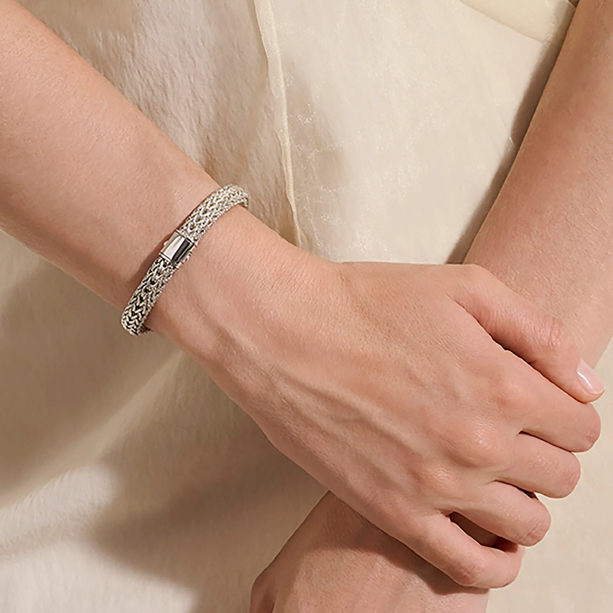 Icon Bracelet, Reversible, Gold, Sterling Silver, 8MM|BUZZ990401RV - Image 7