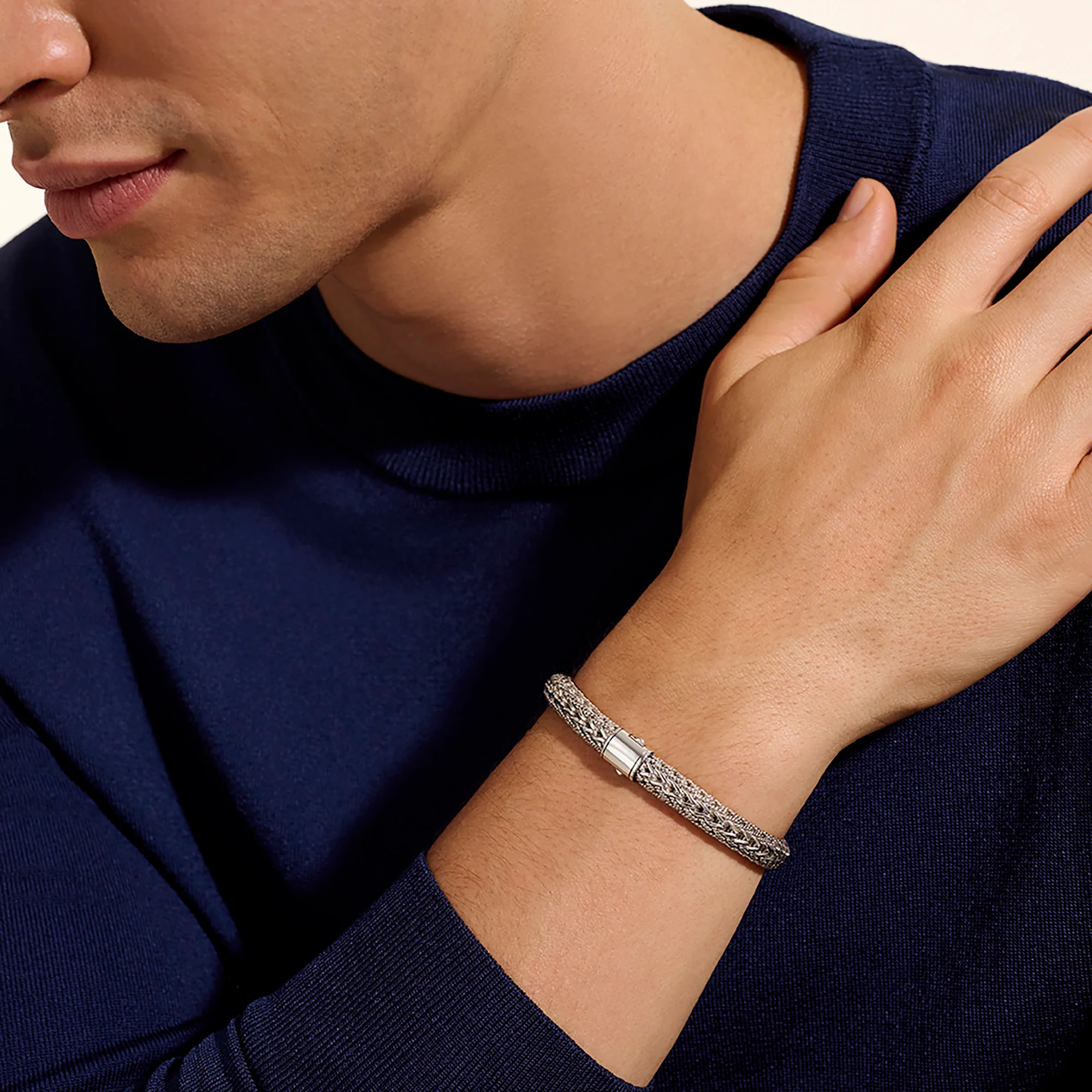 Icon Bracelet, Reversible, Gold, Sterling Silver, 8MM|BUZZ990401RV - Image 8