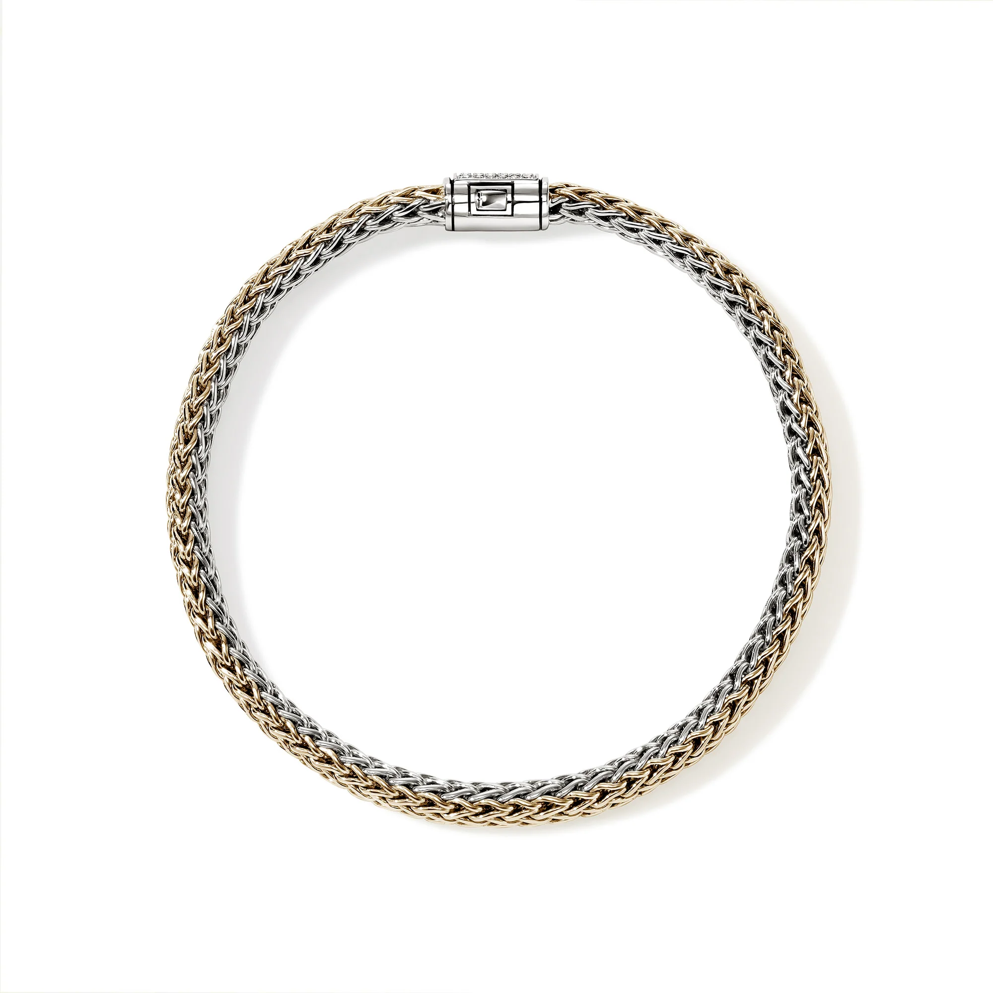 Icon Bracelet, Reversible, Gold, Sterling Silver, Diamonds, 5MM|BUZZP9900962RVDI - Image 3