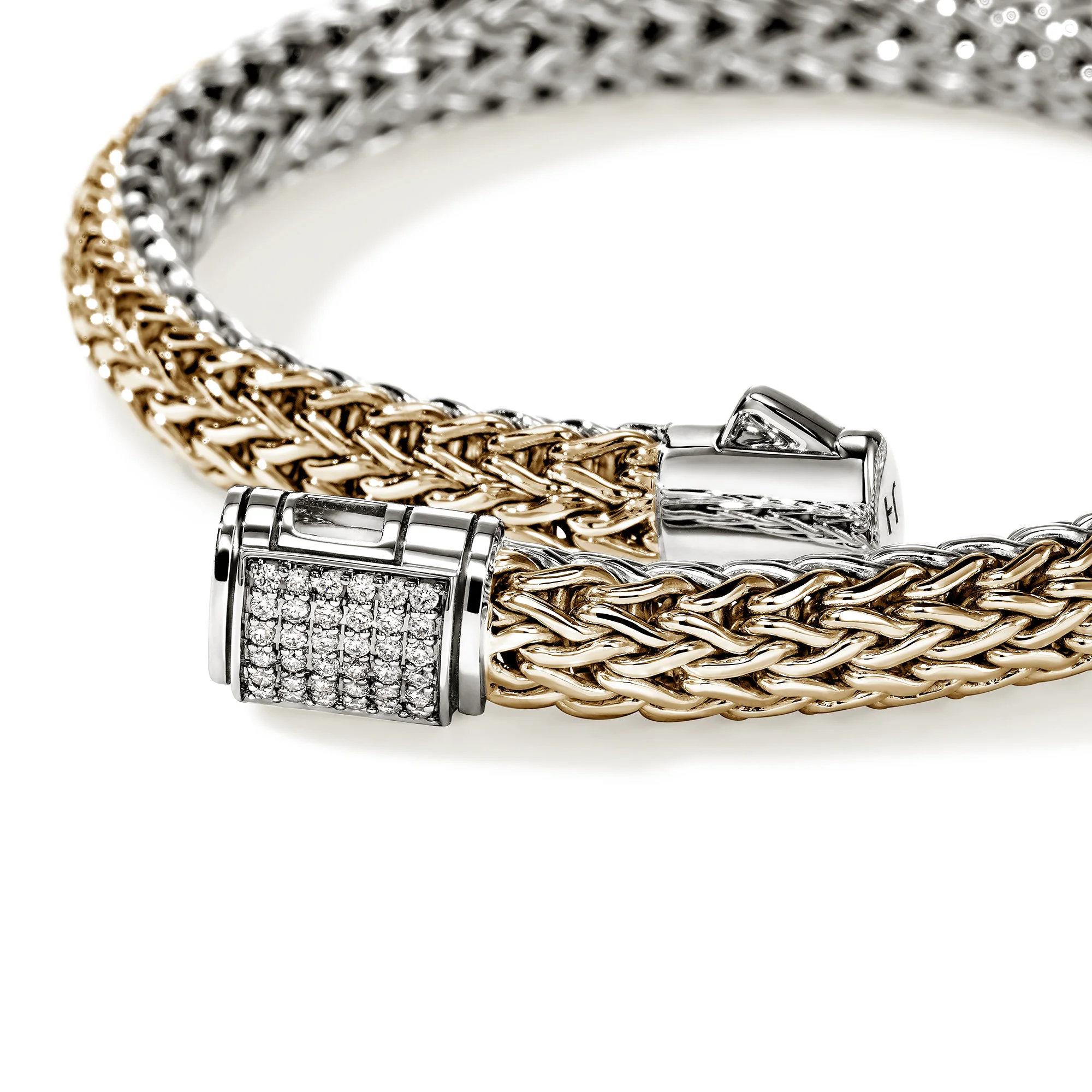 Icon Bracelet, Reversible, Gold, Sterling Silver, Diamonds, 6.5MM|BUZZP9909042RVDI - Image 2