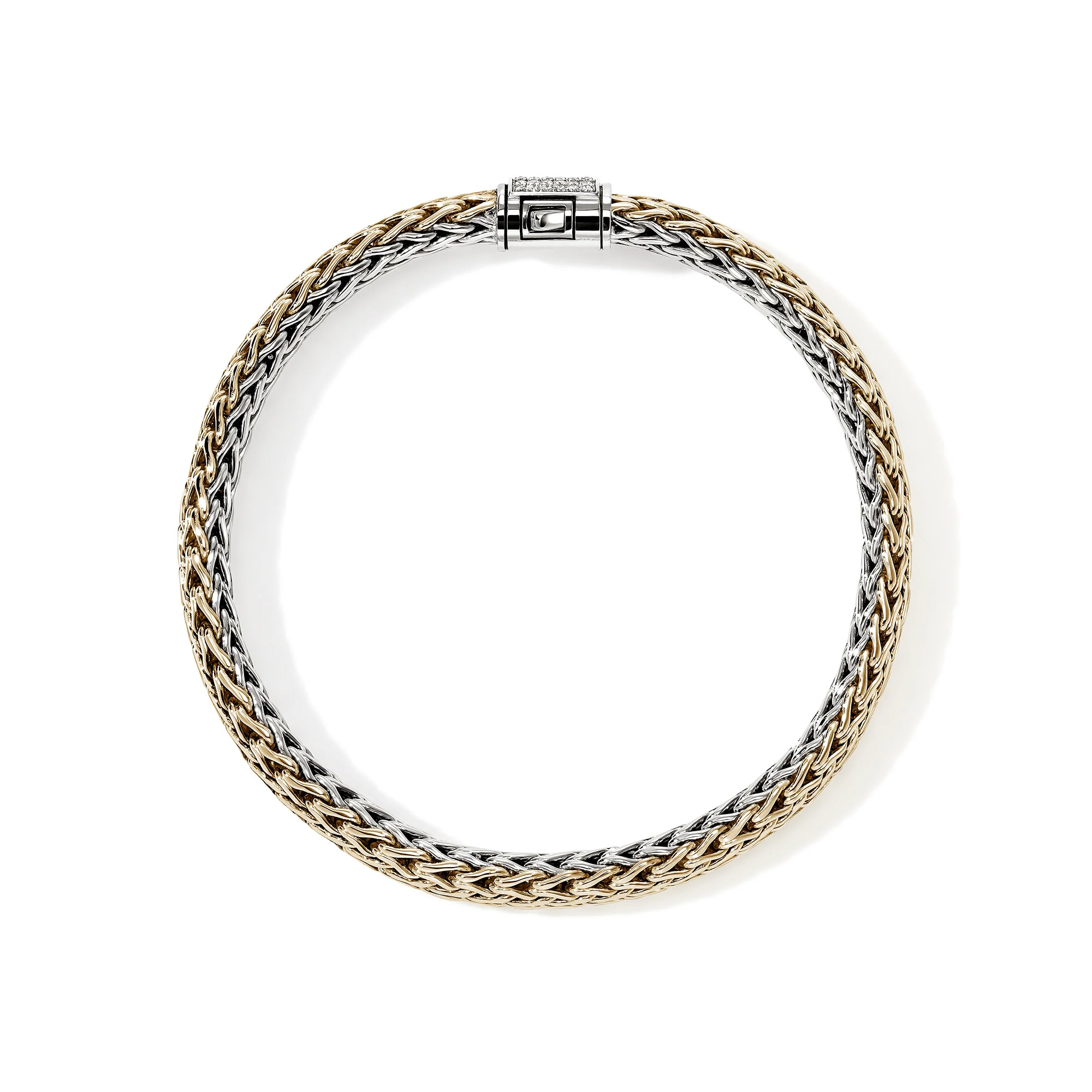 Icon Bracelet, Reversible, Gold, Sterling Silver, Diamonds, 6.5MM|BUZZP9909042RVDI - Image 3