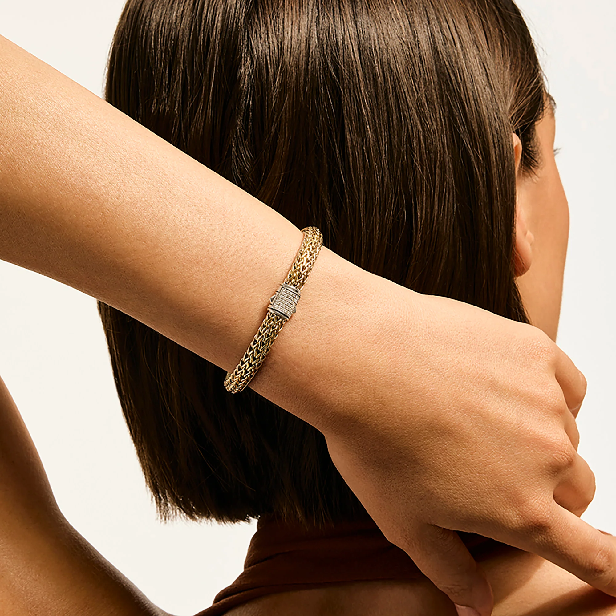 Icon Bracelet, Reversible, Gold, Sterling Silver, Diamonds, 6.5MM|BUZZP9909042RVDI - Image 6