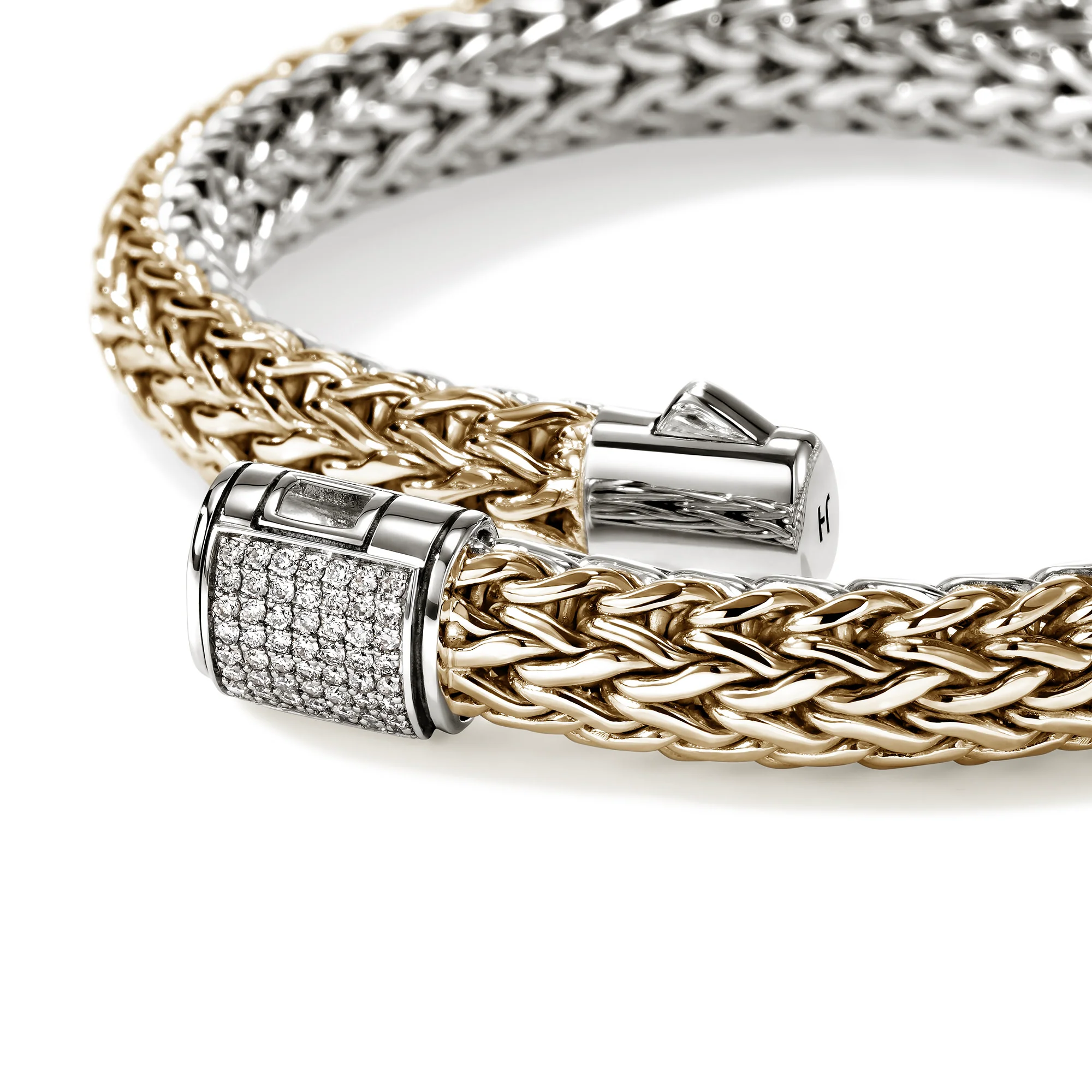 Icon Bracelet, Reversible, Gold, Sterling Silver, Diamonds, 7.5MM|BUZZP9904002RVDI - Image 2