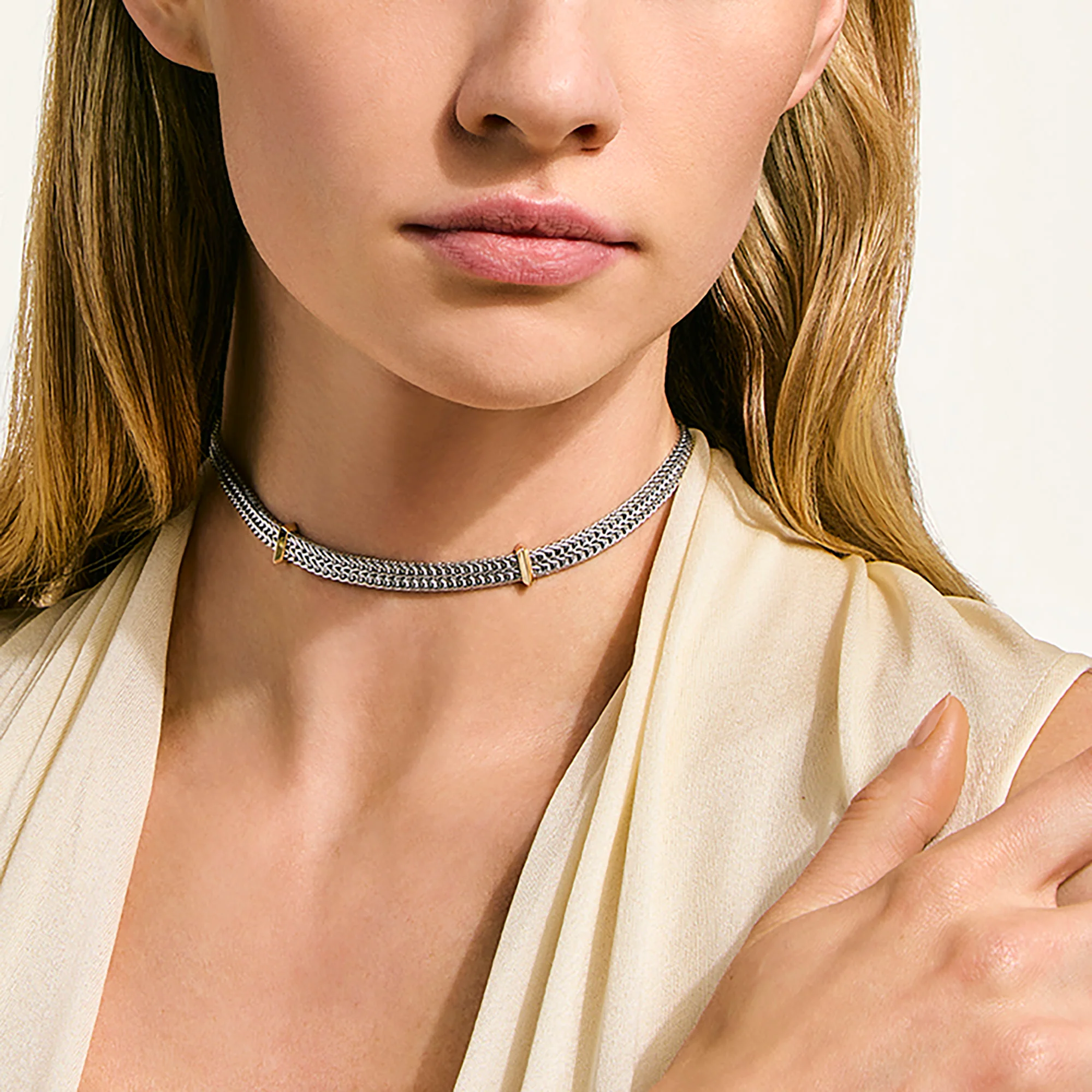Icon Link Choker, Gold, Sterling Silver, 6MM|NZZ97220 - Image 4