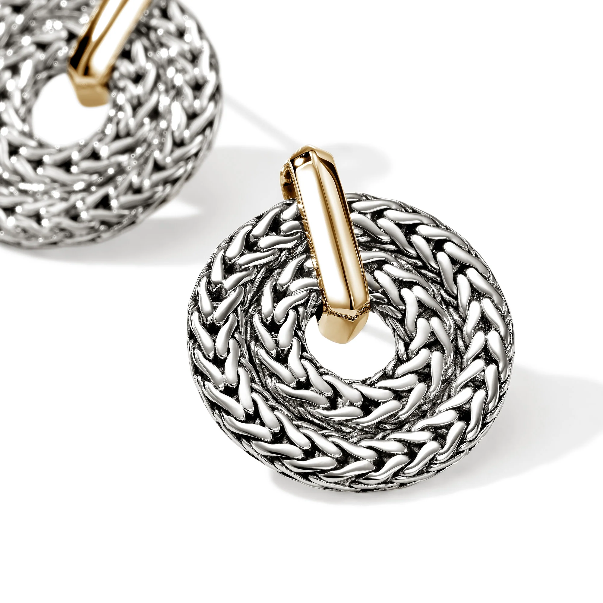 Icon Link Earrings, Gold, Sterling Silver, 22MM|EZZ98991 - Image 2