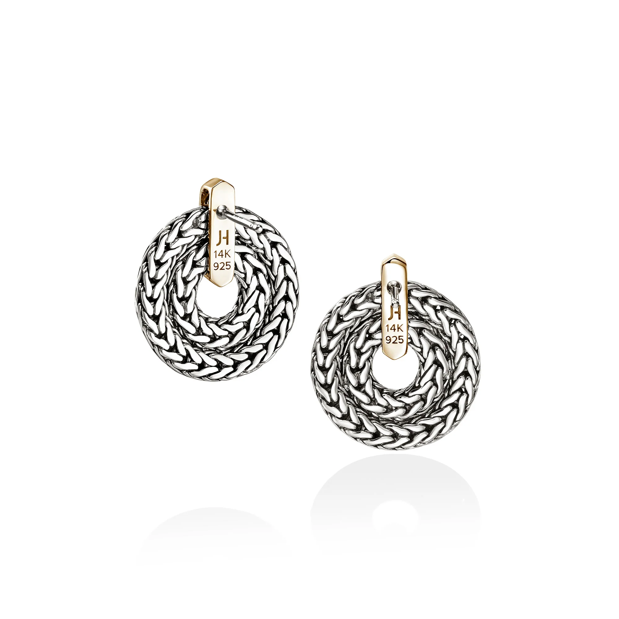 Icon Link Earrings, Gold, Sterling Silver, 22MM|EZZ98991 - Image 3