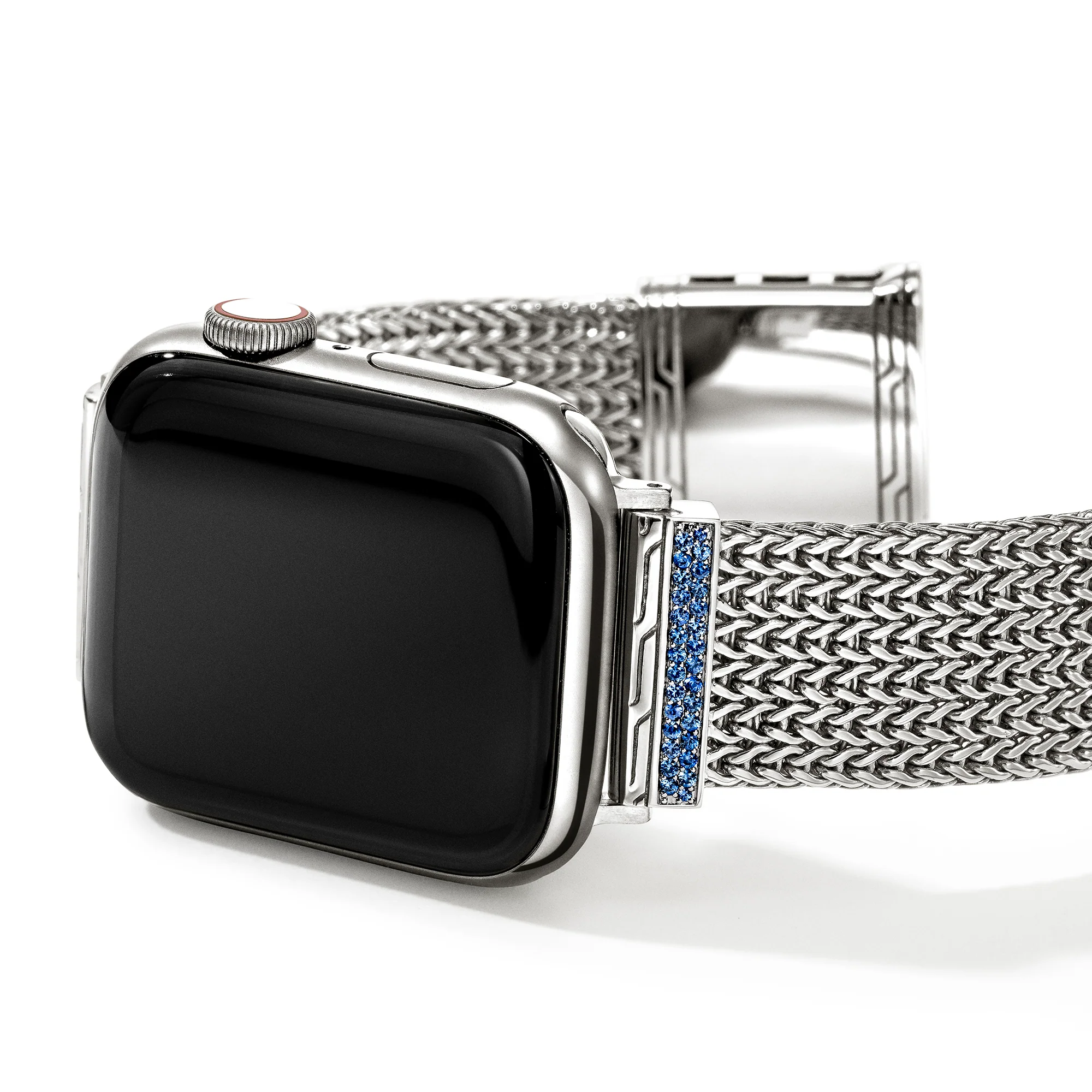 Icon Link Smart Watch Strap, Sterling Silver, Blue Sapphires, 18MM|WBS986524BSP - Image 2