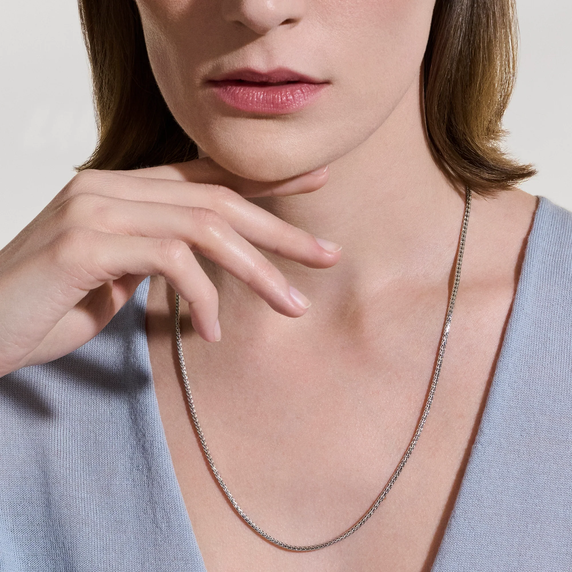 Icon Mini Necklace, Sterling Silver, 2.5MM|NM98892 - Image 4