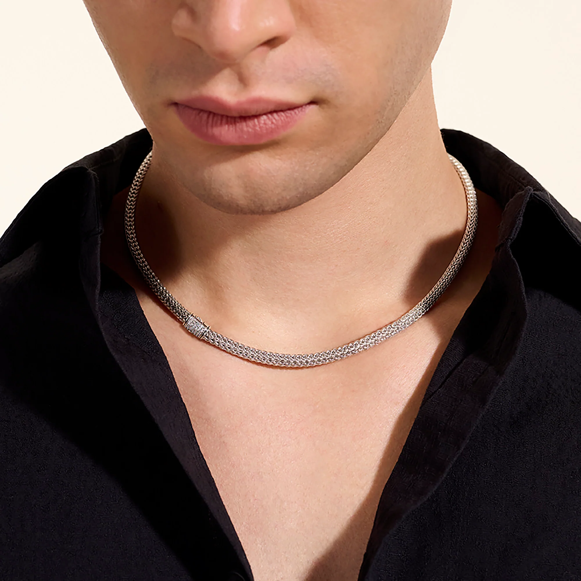 Icon Necklace, Sterling Silver, Diamonds, 5MM|NBP9900962DI - Image 5