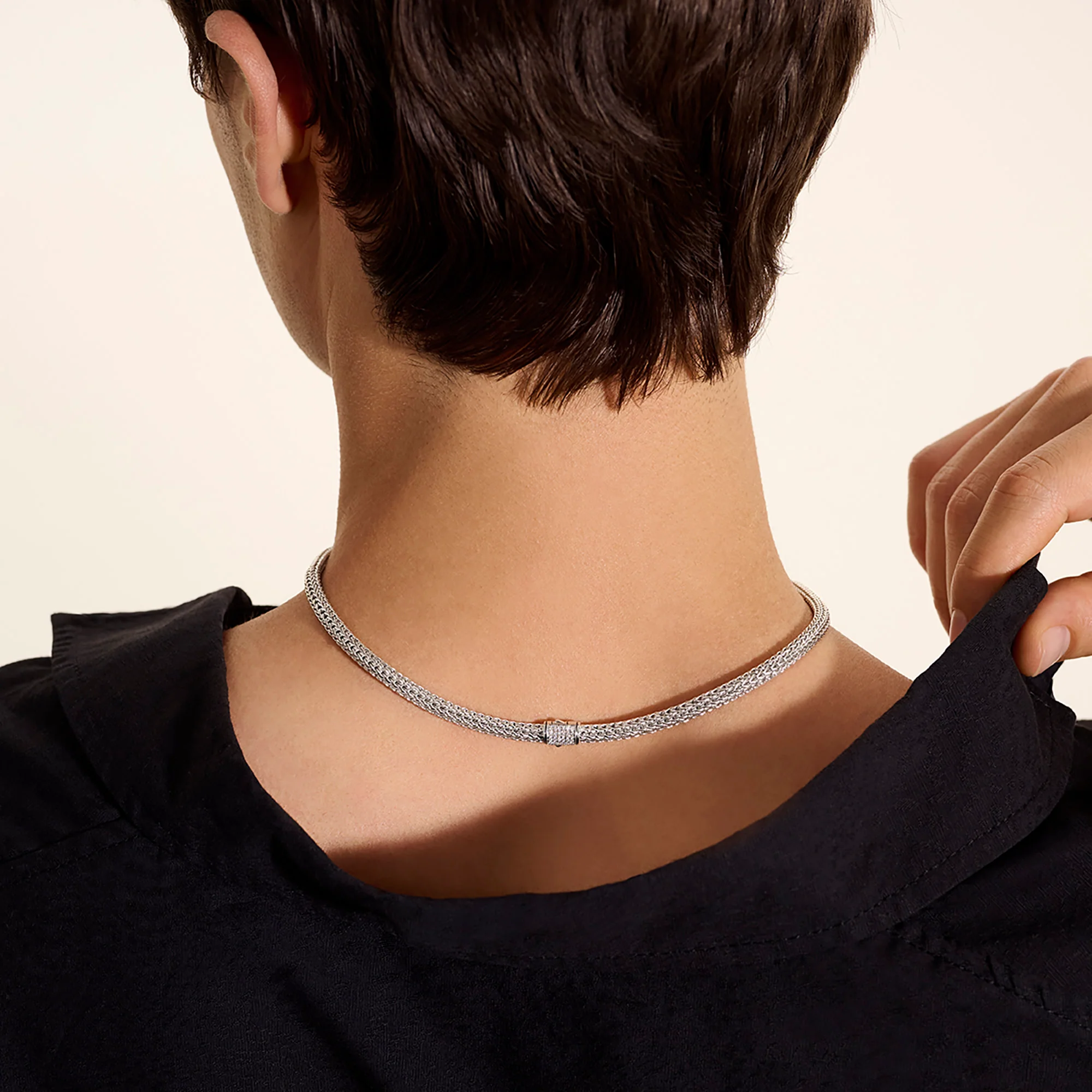 Icon Necklace, Sterling Silver, Diamonds, 5MM|NBP9900962DI - Image 6