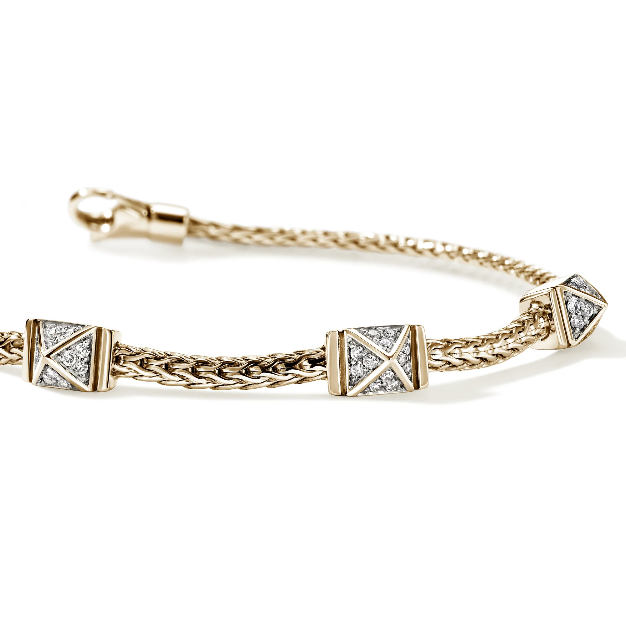 Icon Stud Bracelet, Gold, Diamonds, 2.5MM|BUGGX989972DI - Image 2