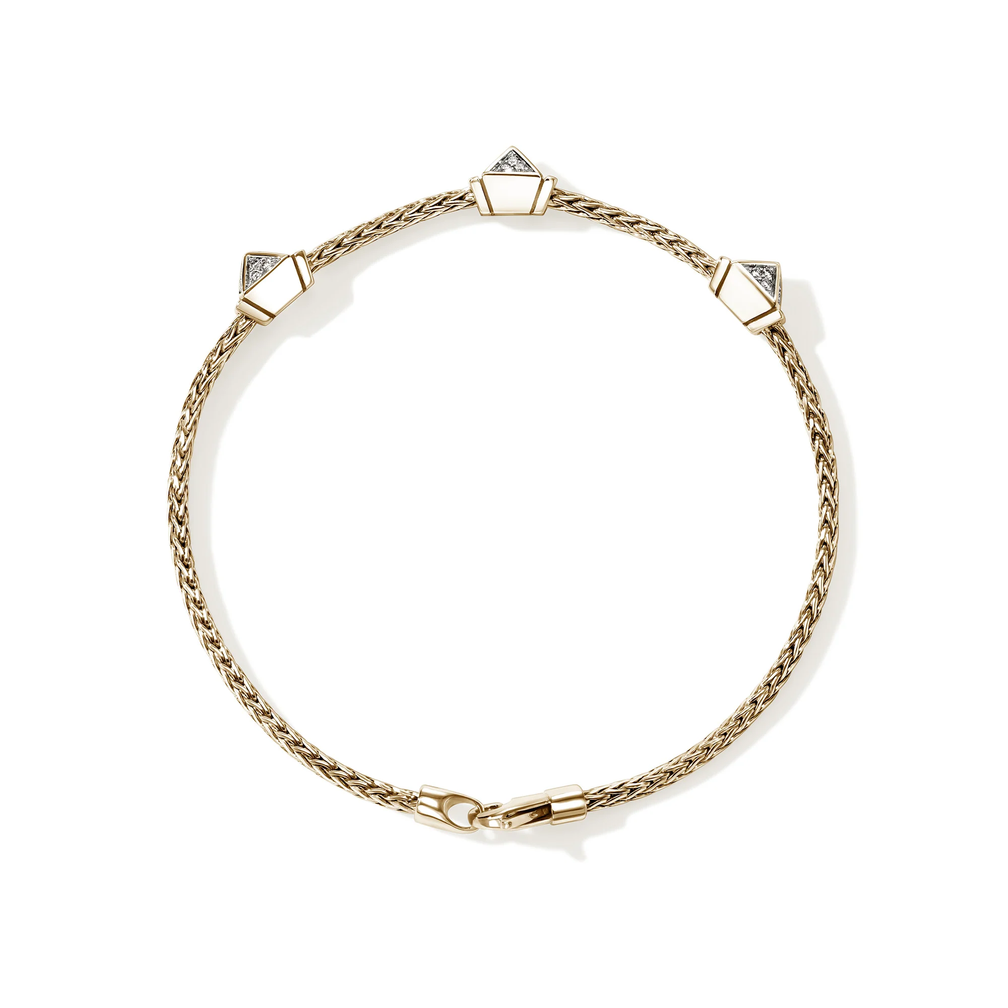 Icon Stud Bracelet, Gold, Diamonds, 2.5MM|BUGGX989972DI - Image 3