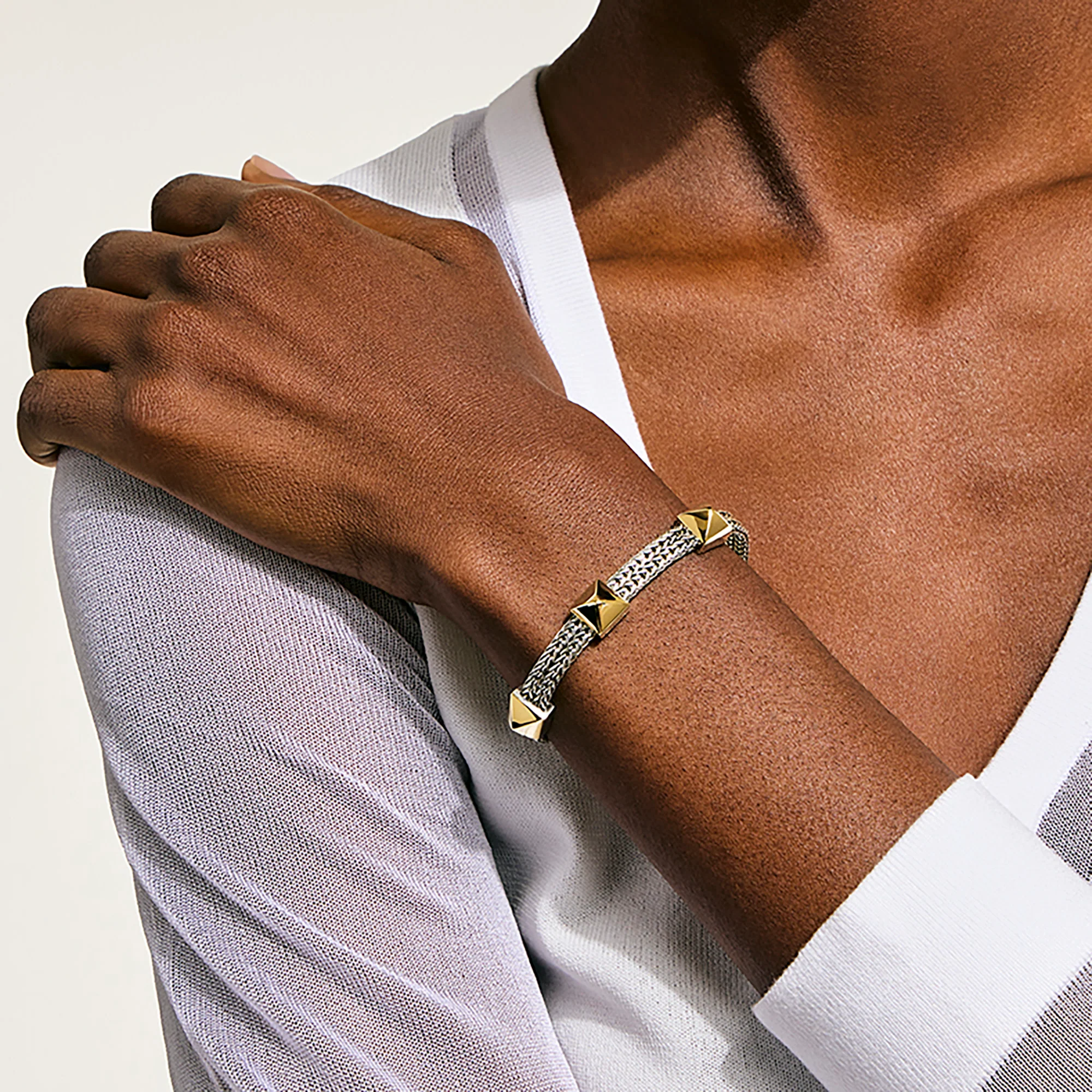 Icon Stud Bracelet, Gold, Sterling Silver, 6MM|BUZZ98995 - Image 6