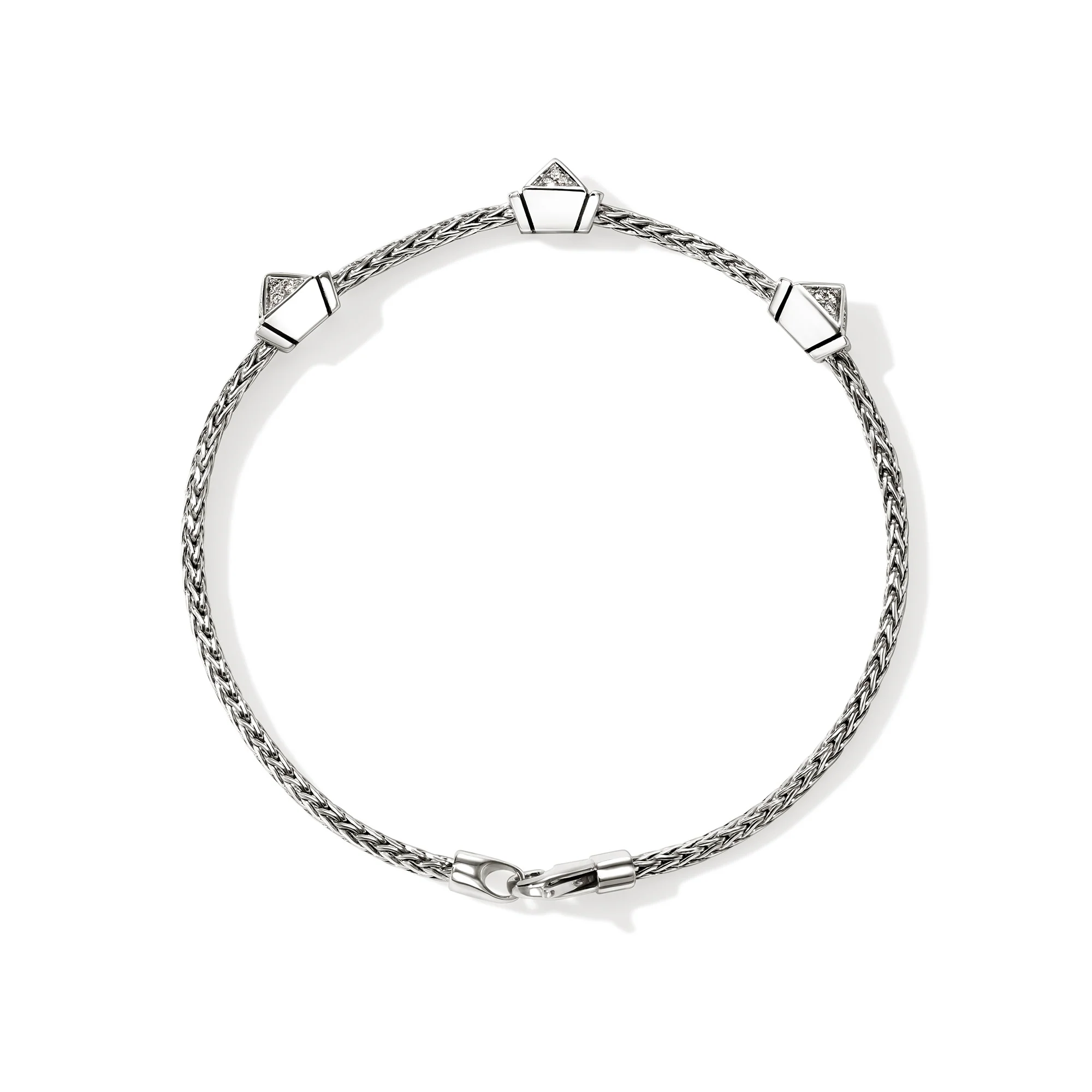 Icon Stud Bracelet, Sterling Silver, Diamonds,  2.5MM|BUP989972DI - Image 3