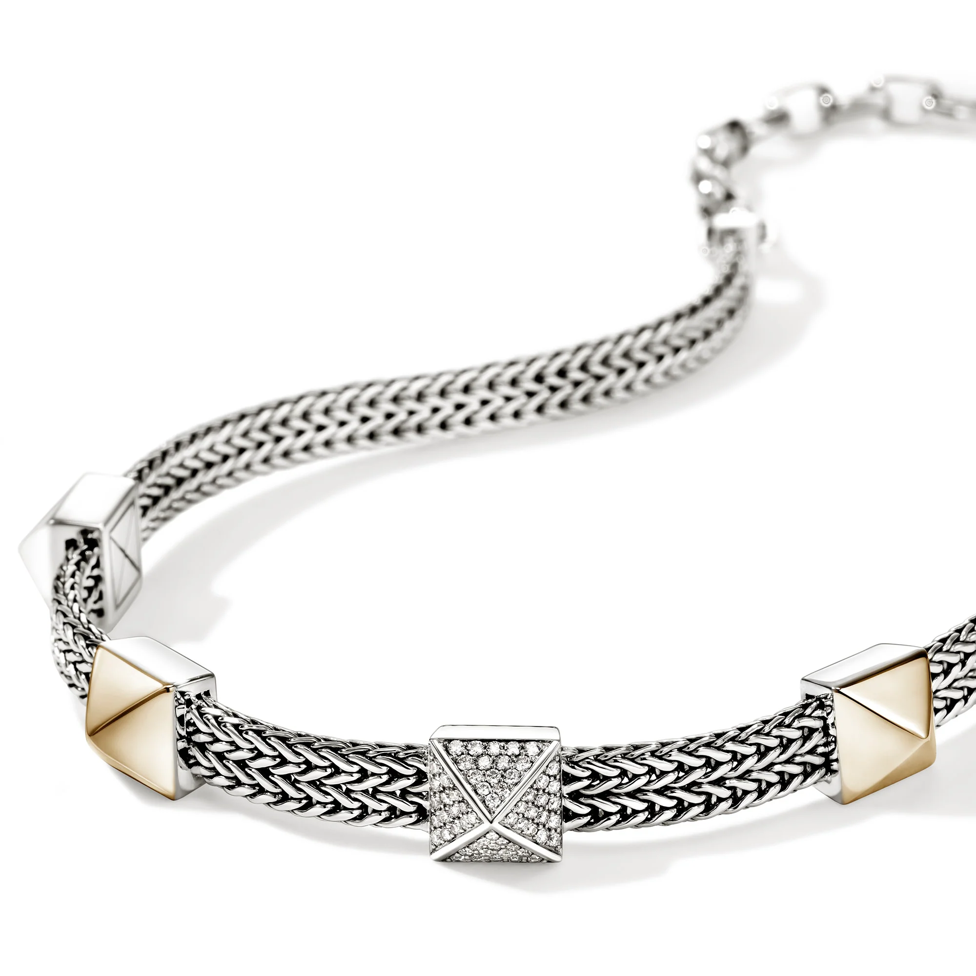 Icon Stud Choker, Gold, Sterling Silver, Diamonds, 6MM|NZZP972172DI - Image 2
