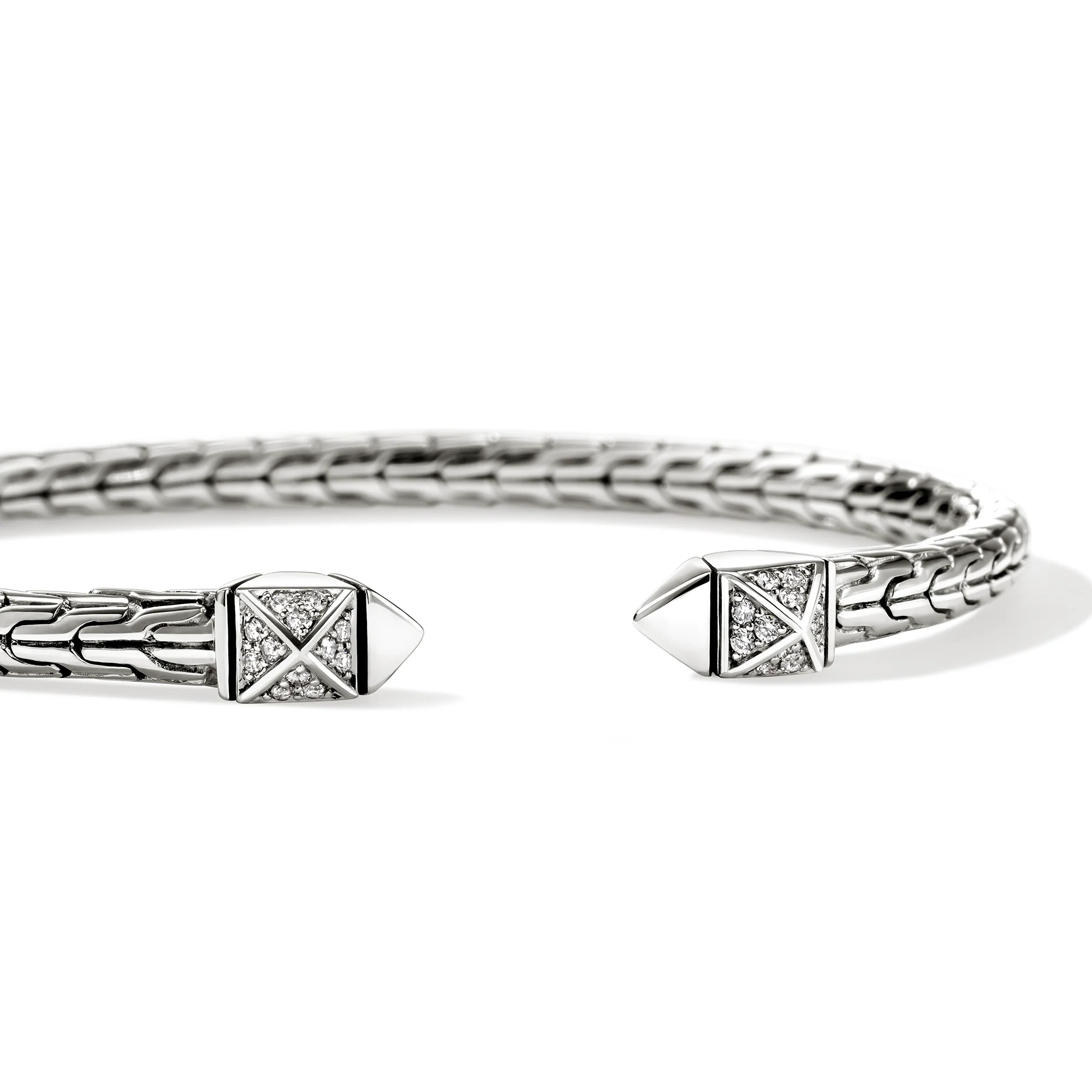 Icon Stud Flex Cuff, Sterling Silver, Diamonds|CBP989982DI - Image 2