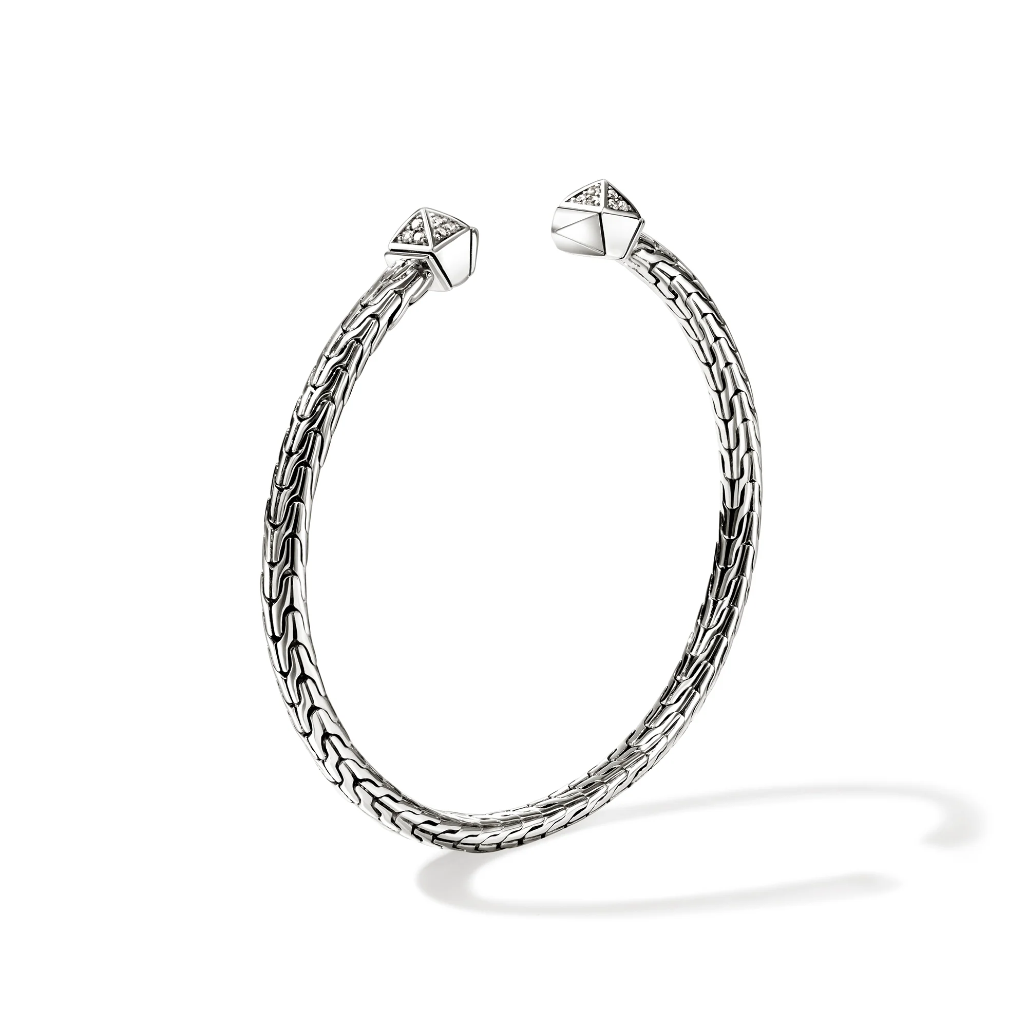 Icon Stud Flex Cuff, Sterling Silver, Diamonds|CBP989982DI - Image 3