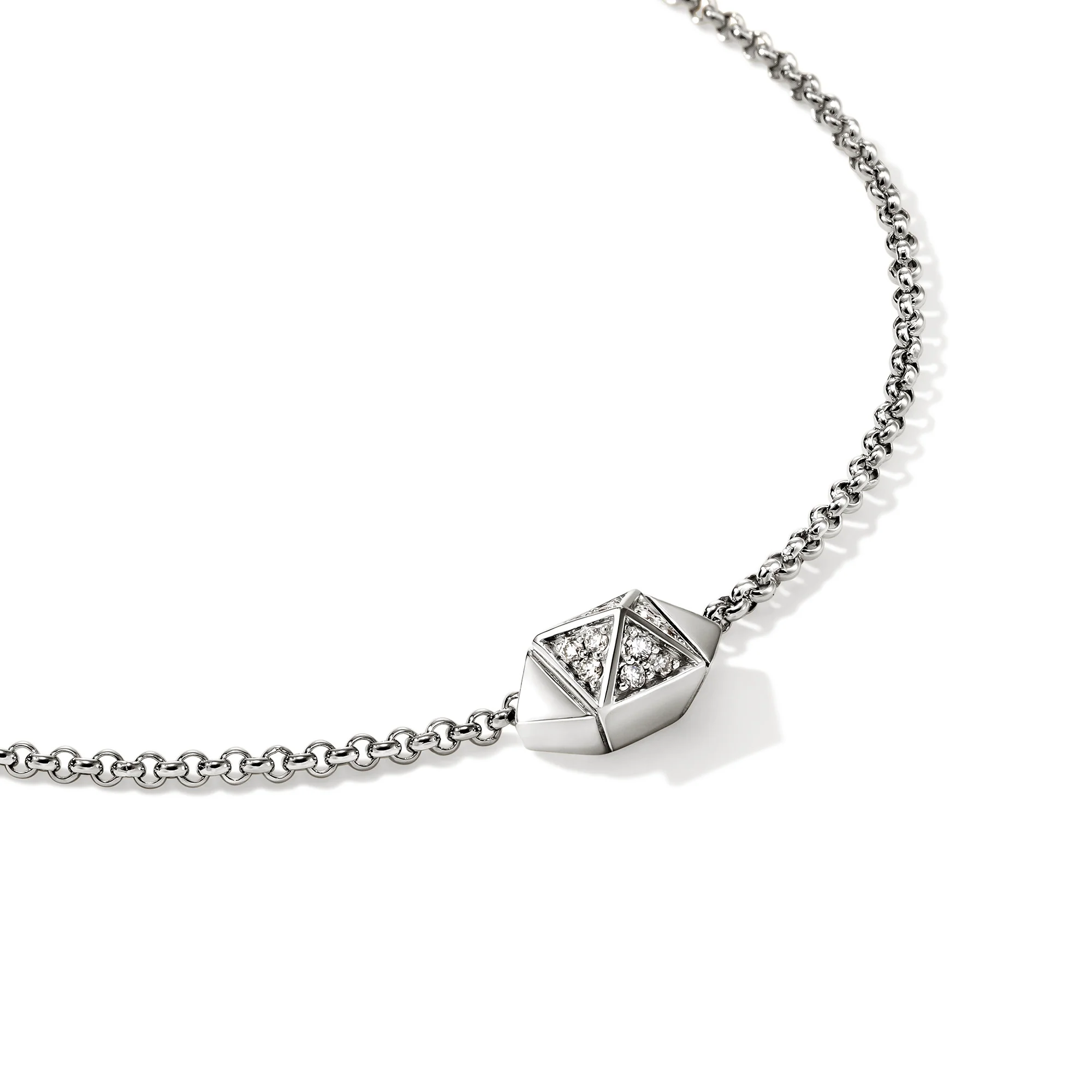 Icon Stud Necklace, Sterling Silver, Diamonds, 1.5MM|NBP972052DI - Image 2