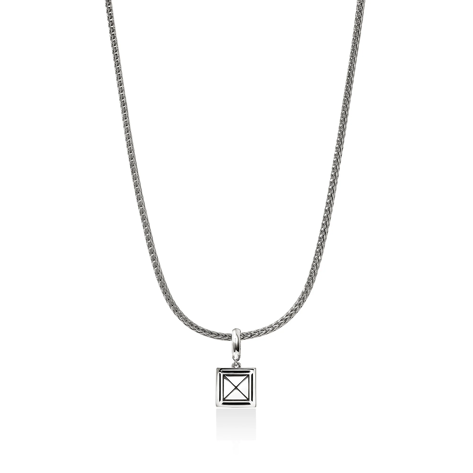 Icon Stud Pendant Necklace, Gold, Sterling Silver, Diamonds, 2.5MM|NZZP972162DI - Image 3