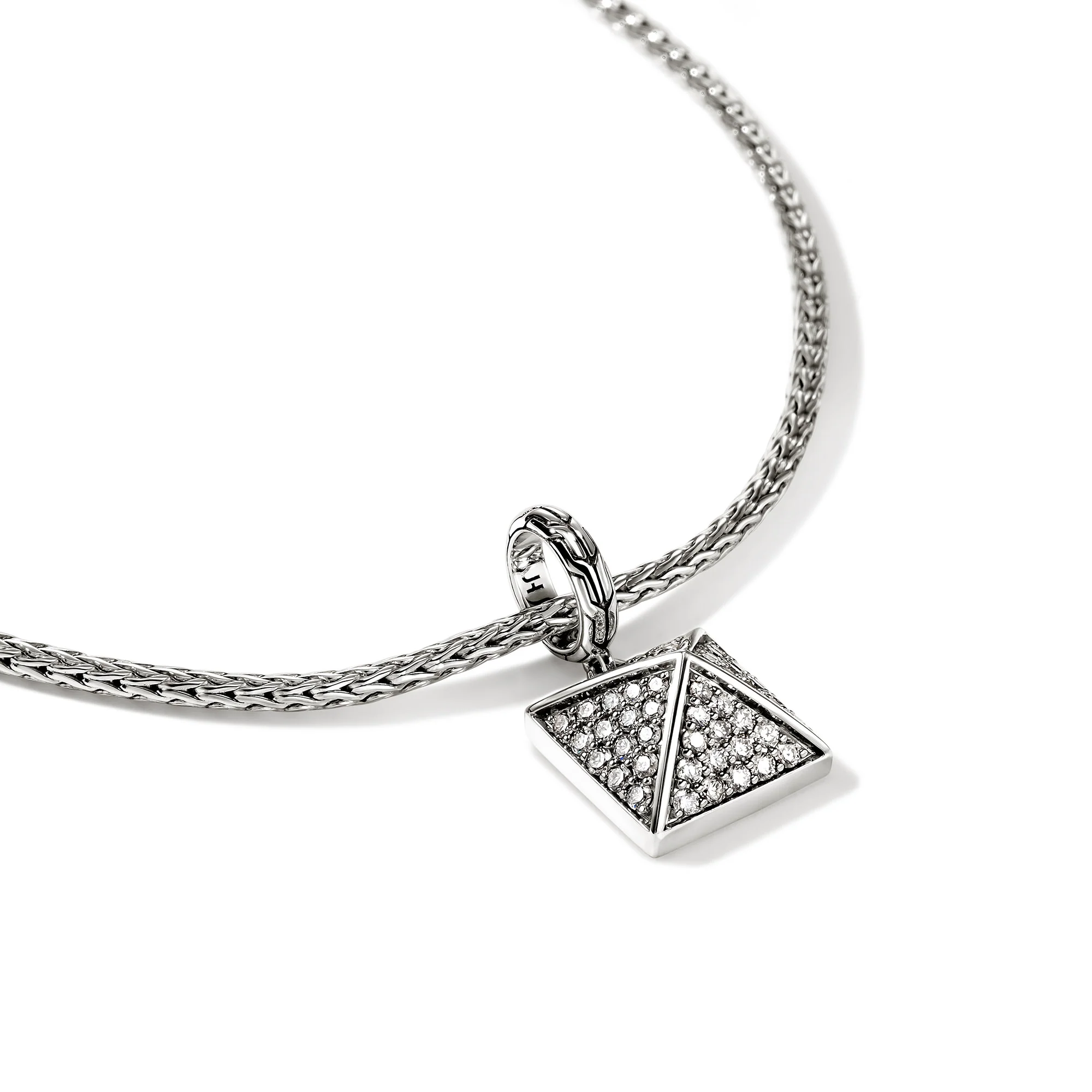 Icon Stud Pendant Necklace, Sterling Silver, Diamonds, 2.5MM|NBP972162DI - Image 2