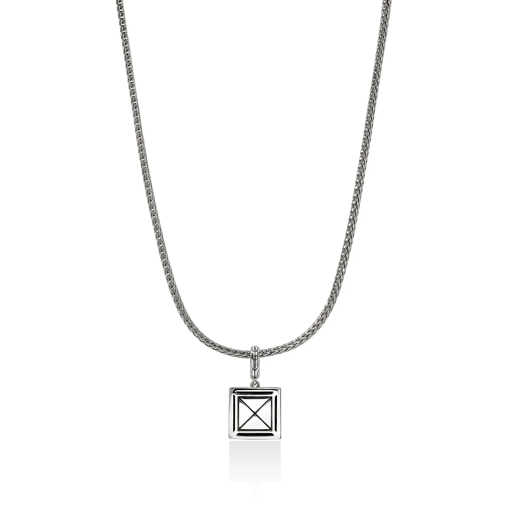 Icon Stud Pendant Necklace, Sterling Silver, Diamonds, 2.5MM|NBP972162DI - Image 3
