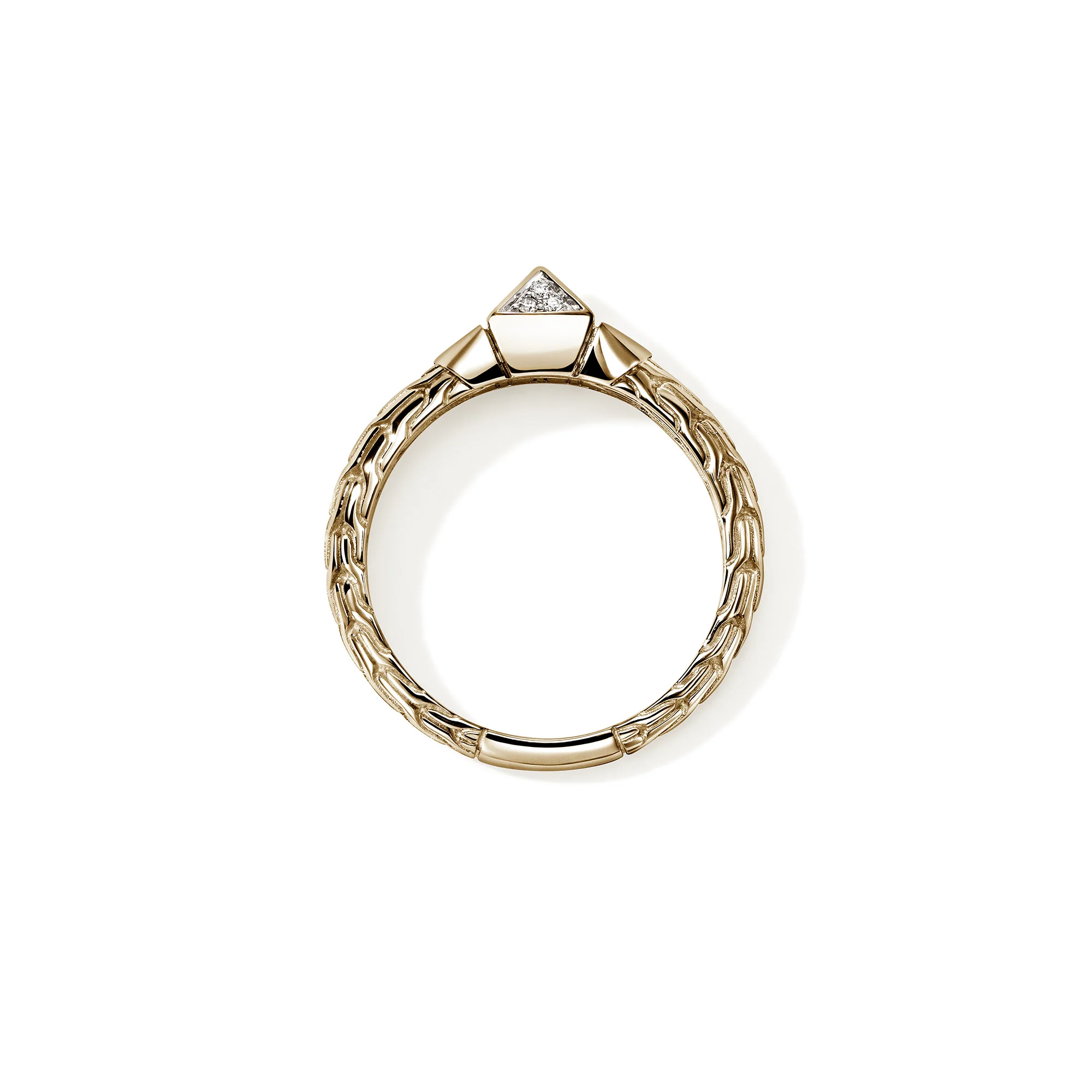 Icon Stud Ring, Gold,Diamonds,  5MM|RGGX972002DI - Image 3