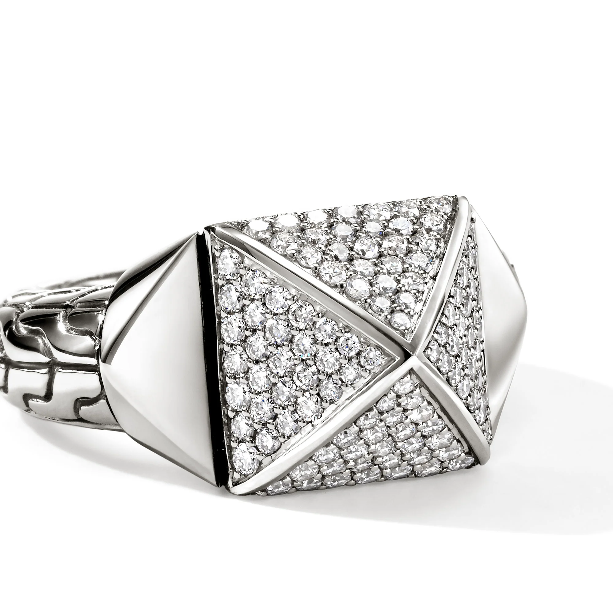 Icon Stud Ring, Sterling Silver, Diamonds, 11.5MM|RBP972142DI - Image 2