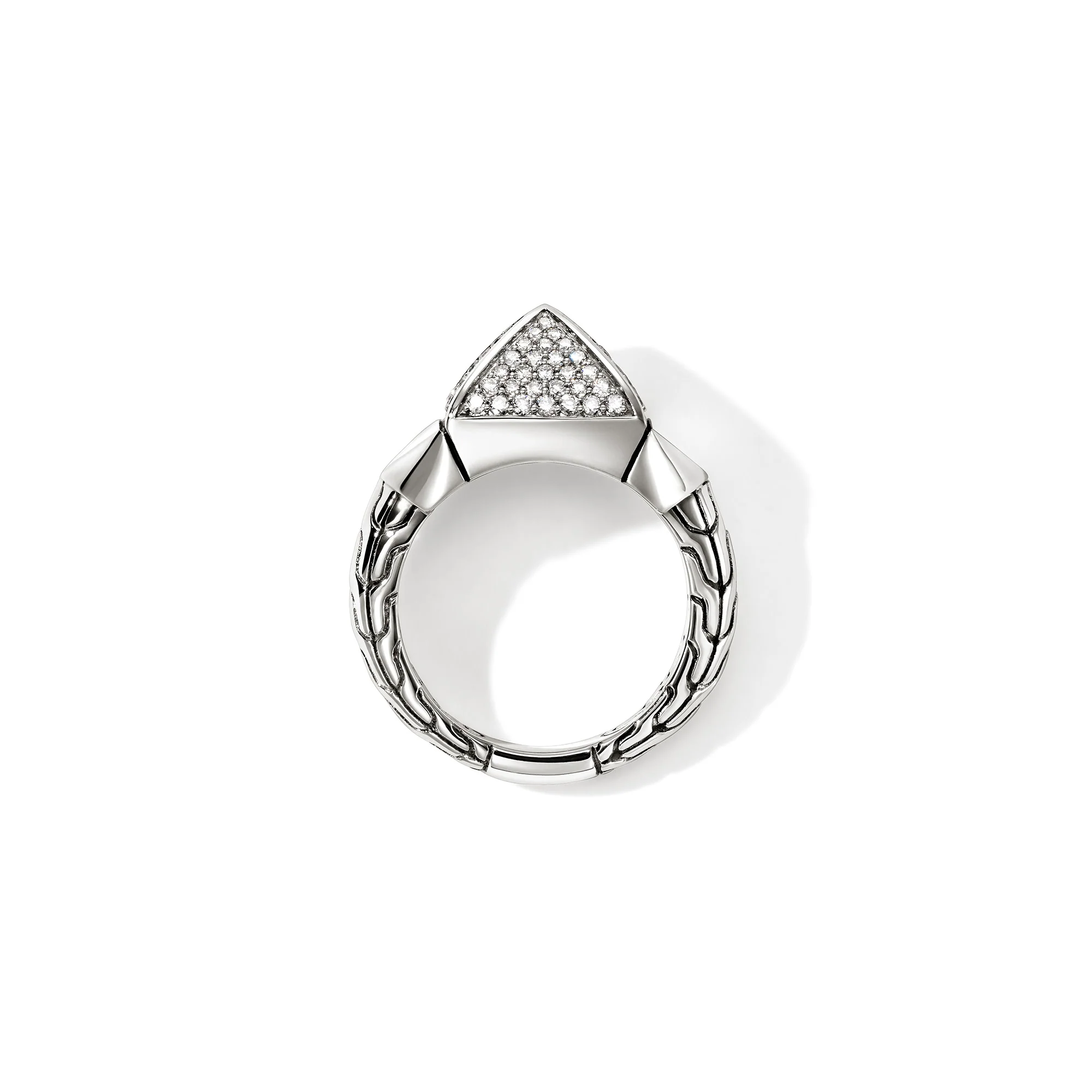 Icon Stud Ring, Sterling Silver, Diamonds, 11.5MM|RBP972142DI - Image 3