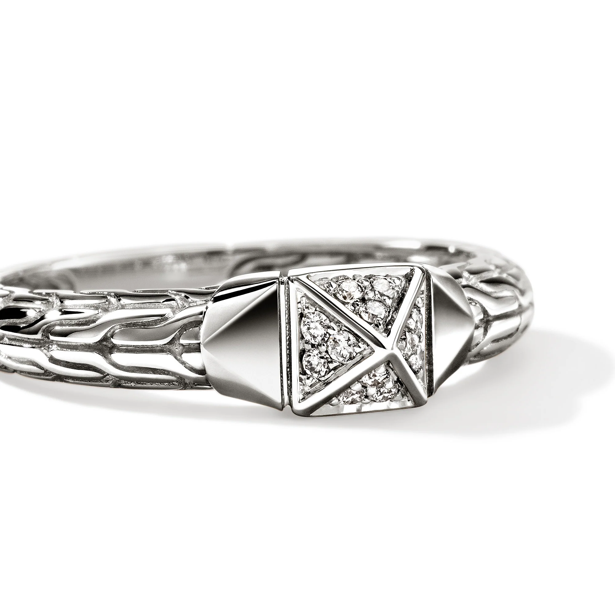Icon Stud Ring, Sterling Silver, Diamonds, 5MM|RBP972002DI - Image 2