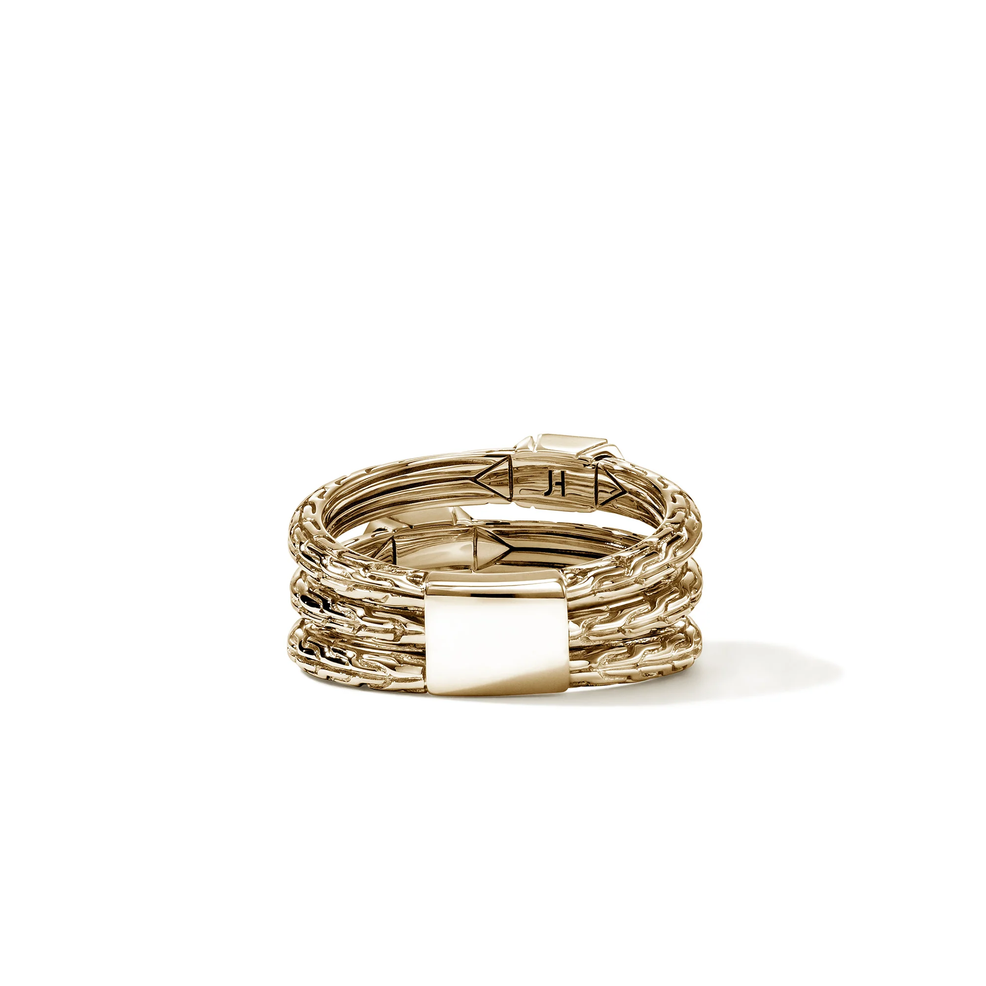Icon Stud Triple Row Ring, Gold, Diamonds|RGGX972012DI - Image 4