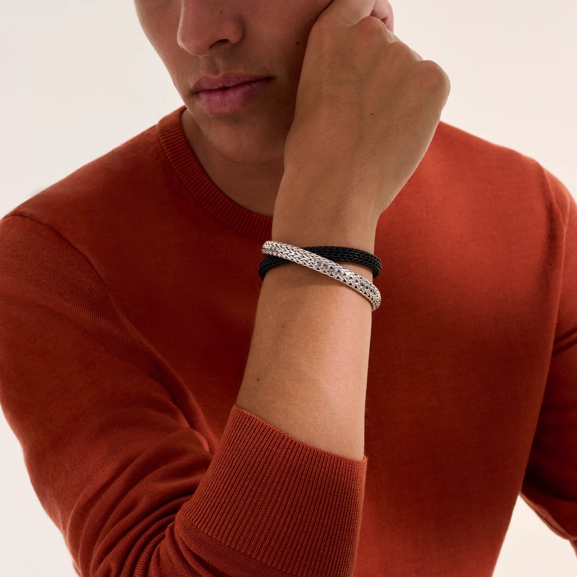 Icon Wrap, Sterling Silver, Rubber, 8MM|BU98650BL - Image 6