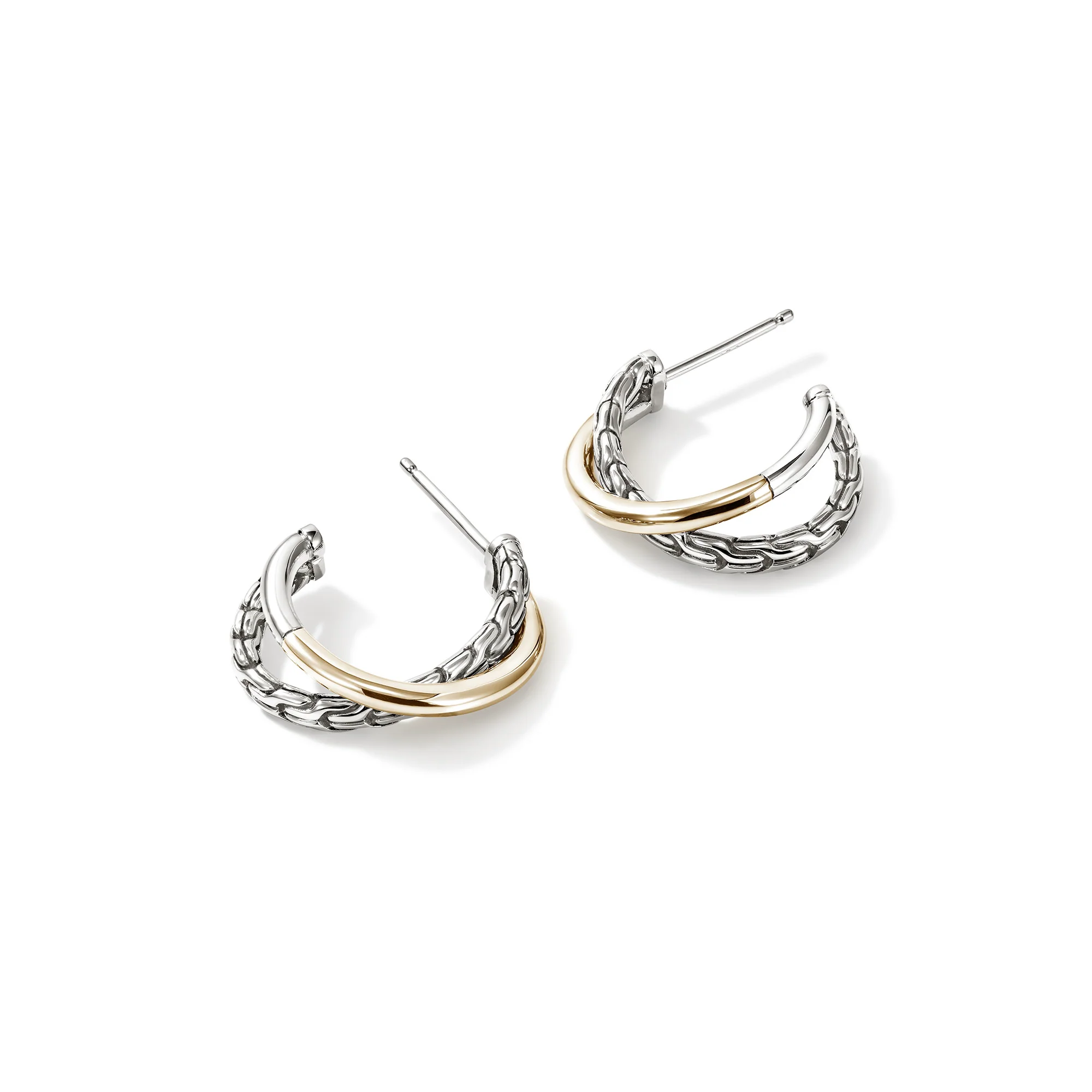 JH Essential Crossover Earring, Gold, Sterling Silver, 20.5MM|EZZ98714 - Image 3