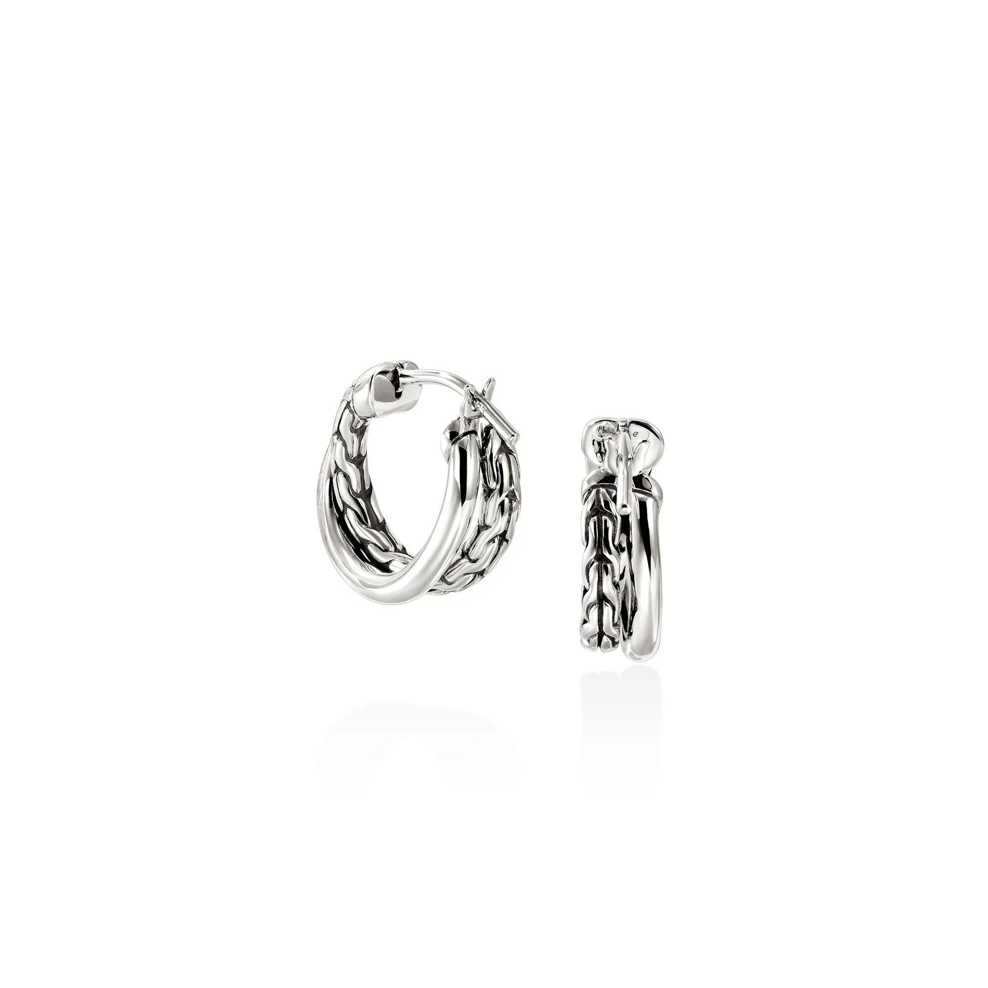 JH Essential Crossover Hoop Earring, Sterling Silver, 14.5MM|EB98713 - Image 4