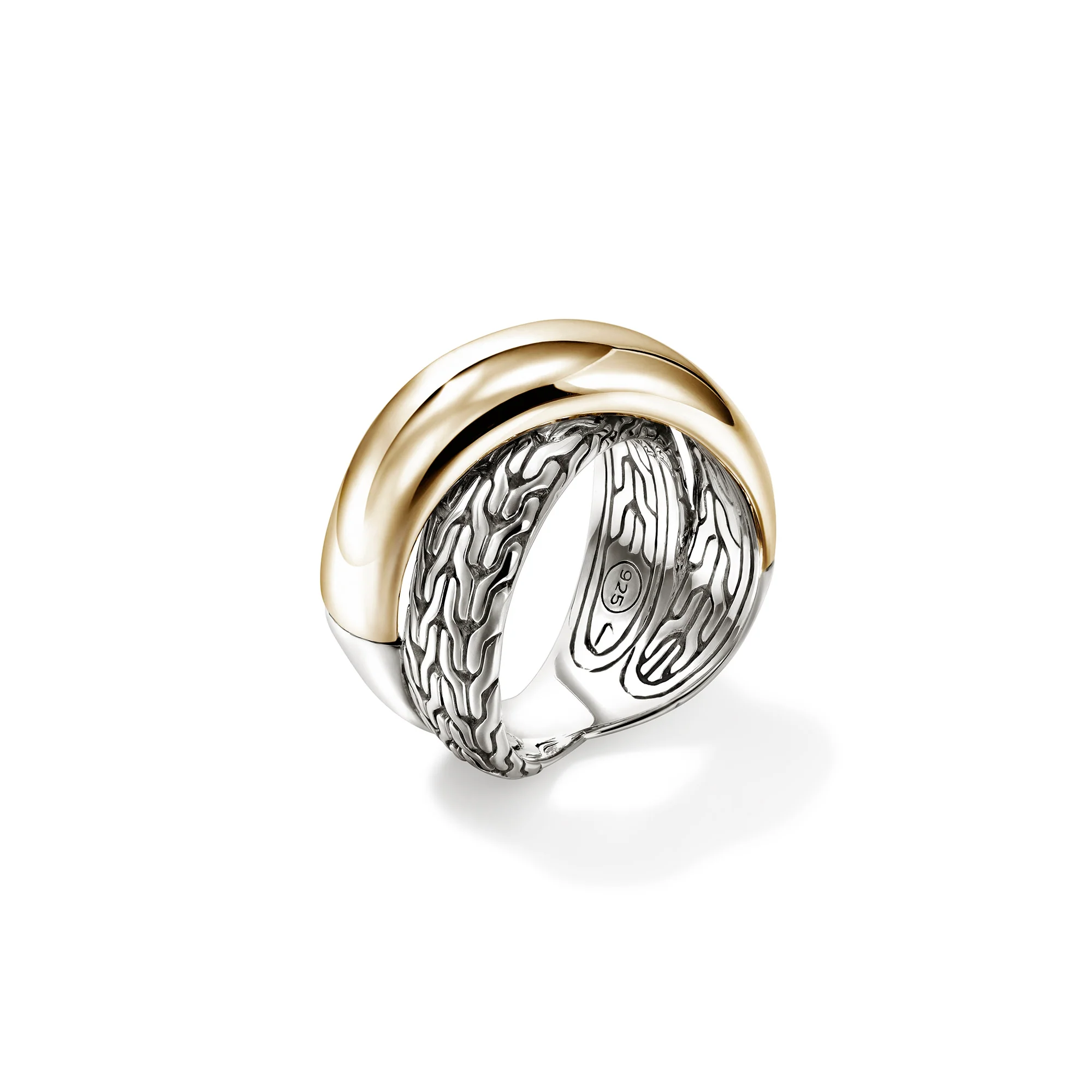 JH Essential Crossover Ring, Gold, Sterling Silver|RZZ98717 - Image 3