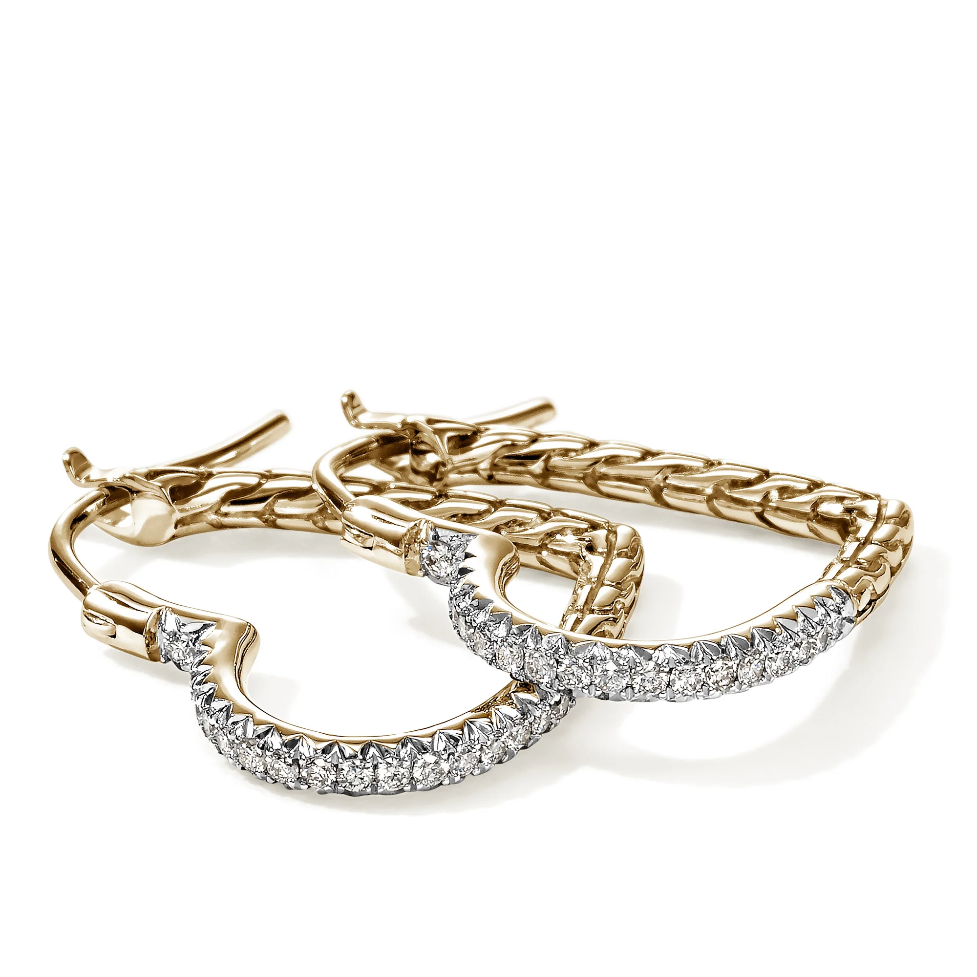 JH Essential Heart Hoop Earrings, Gold, Diamonds, 21MM|EGGX989682DI - Image 2