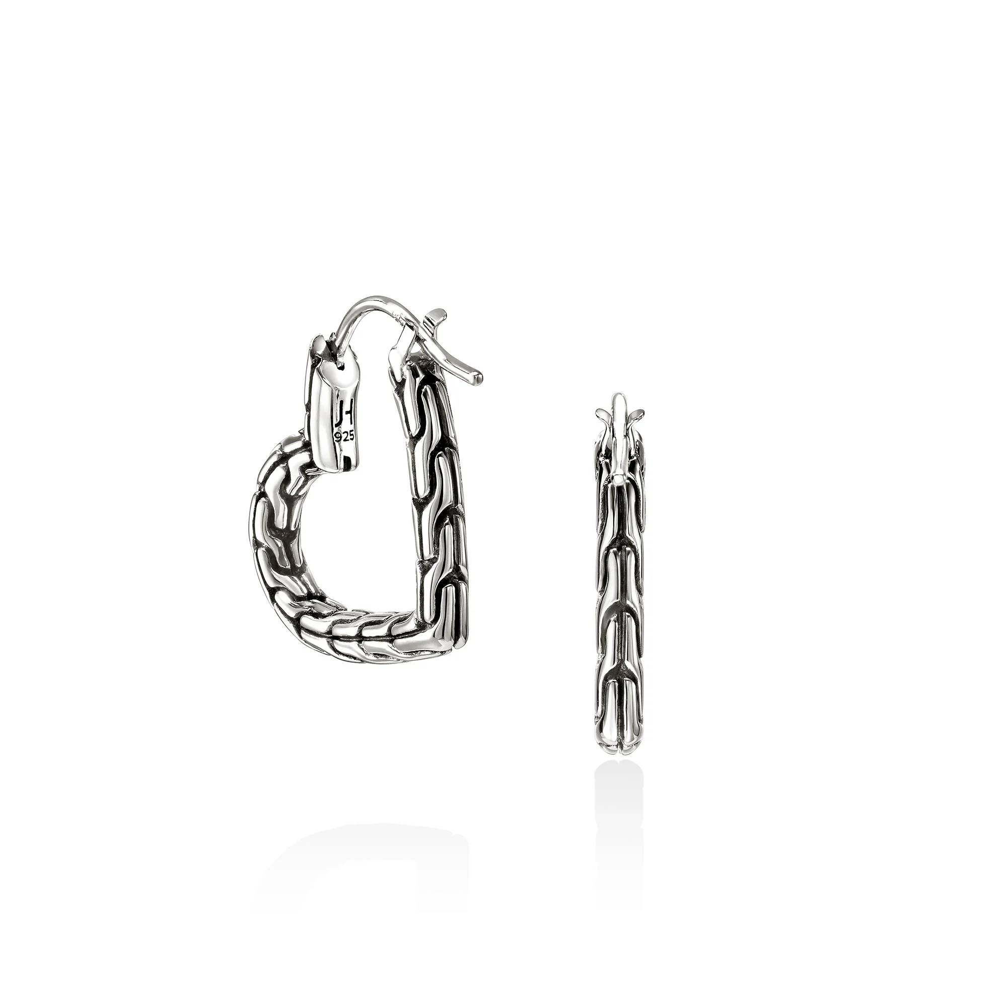 JH Essential Heart Hoop Earrings, Sterling Silver, 21MM|EB98968 - Image 3