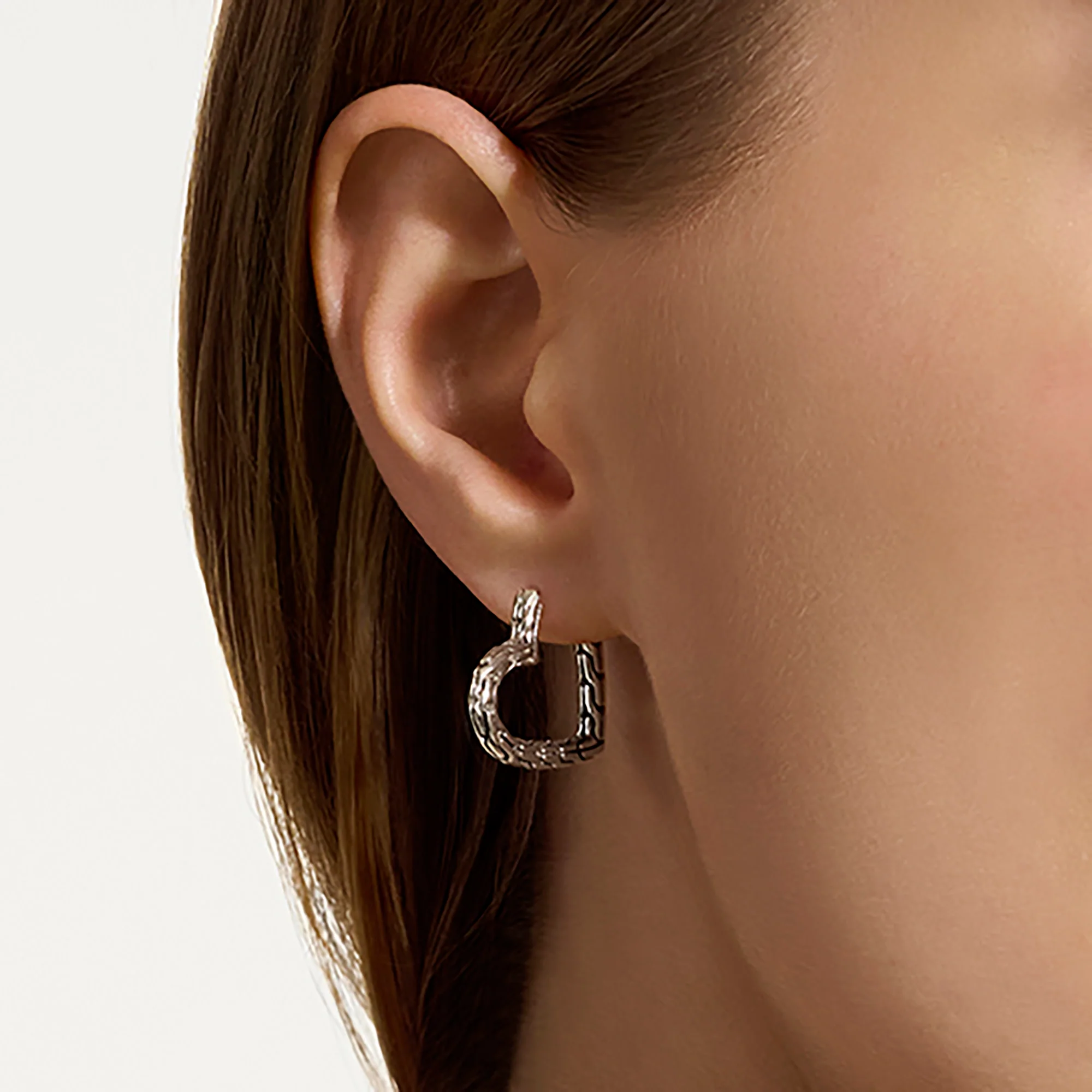 JH Essential Heart Hoop Earrings, Sterling Silver, 21MM|EB98968 - Image 4