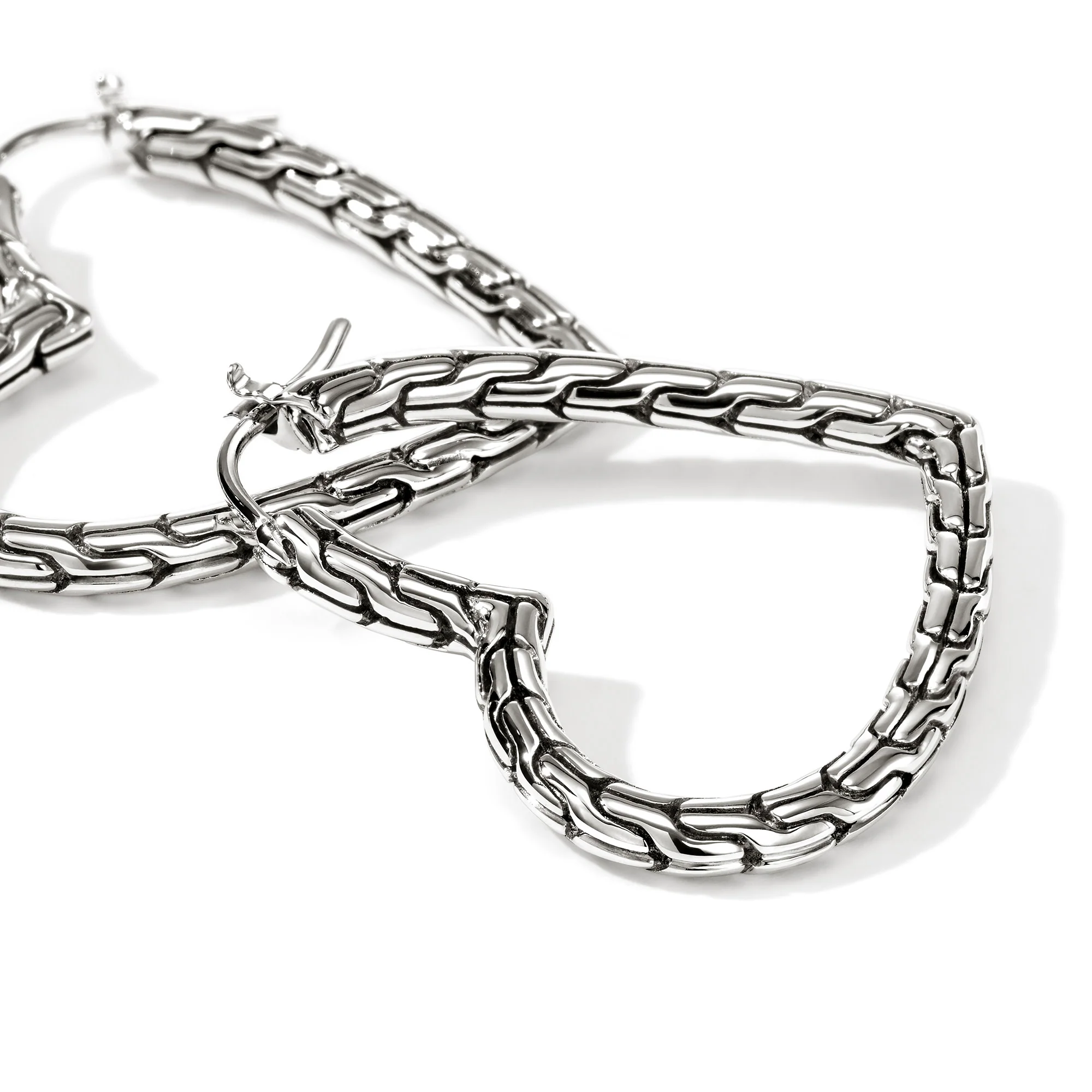 JH Essential Heart Hoop Earrings, Sterling Silver, 31.7MM|EB98969 - Image 2
