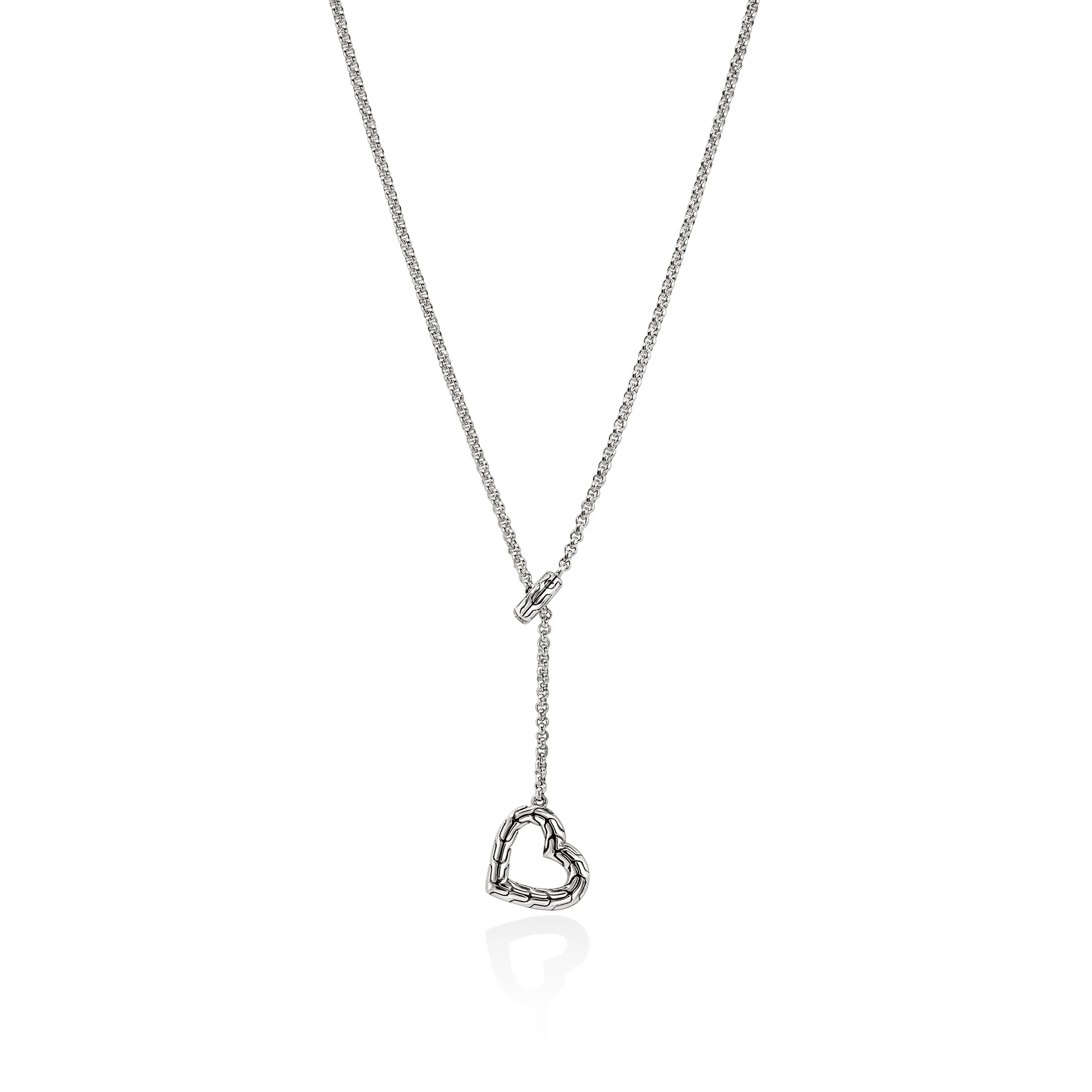 JH Essential Heart Lariat Necklace, Sterling Silver, Gold, Diamonds, 1.5MM|NZZP989902DI - Image 3