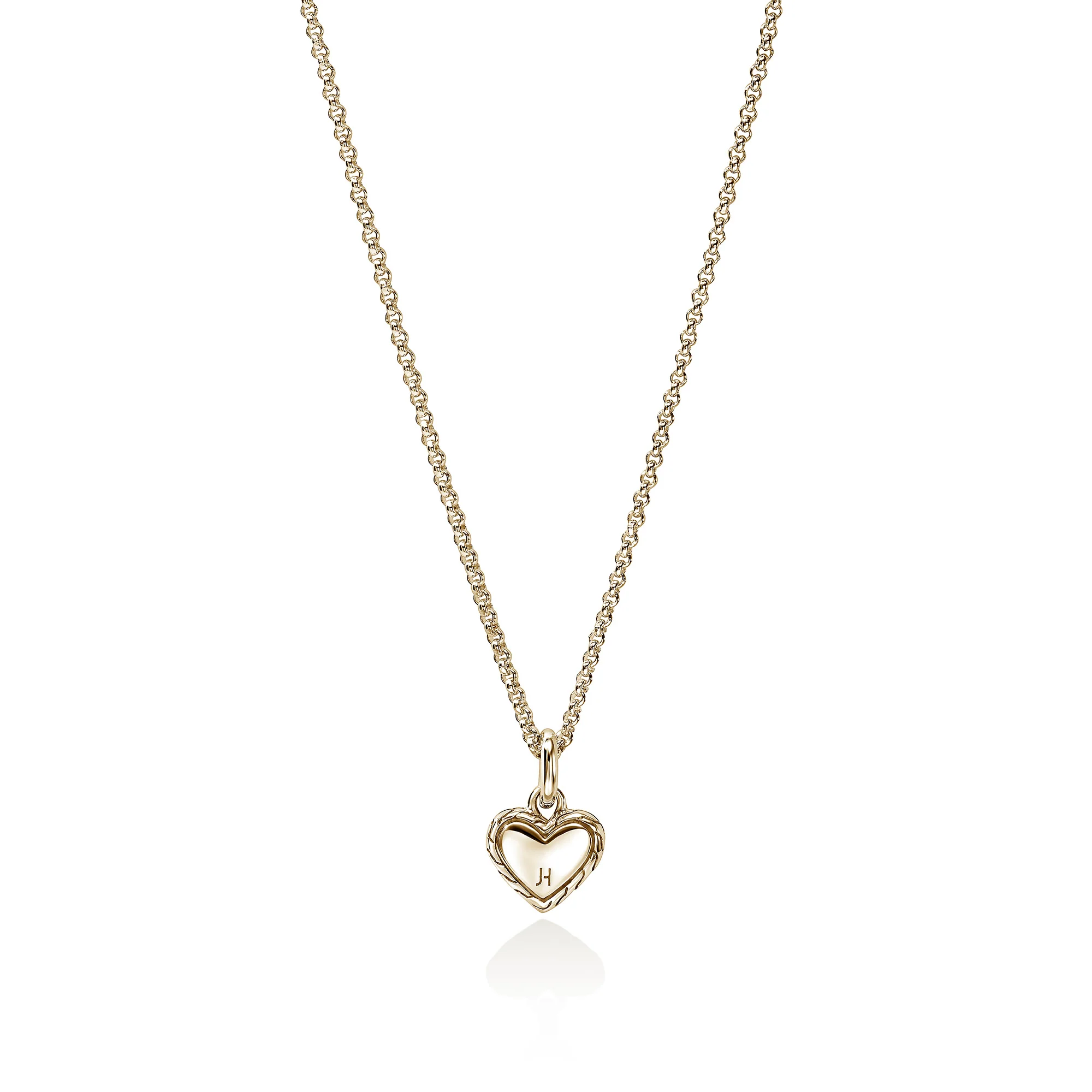 JH Essential Heart Pendant Necklace, Gold, Diamonds, 1.5MM|NGGX989732DI - Image 3