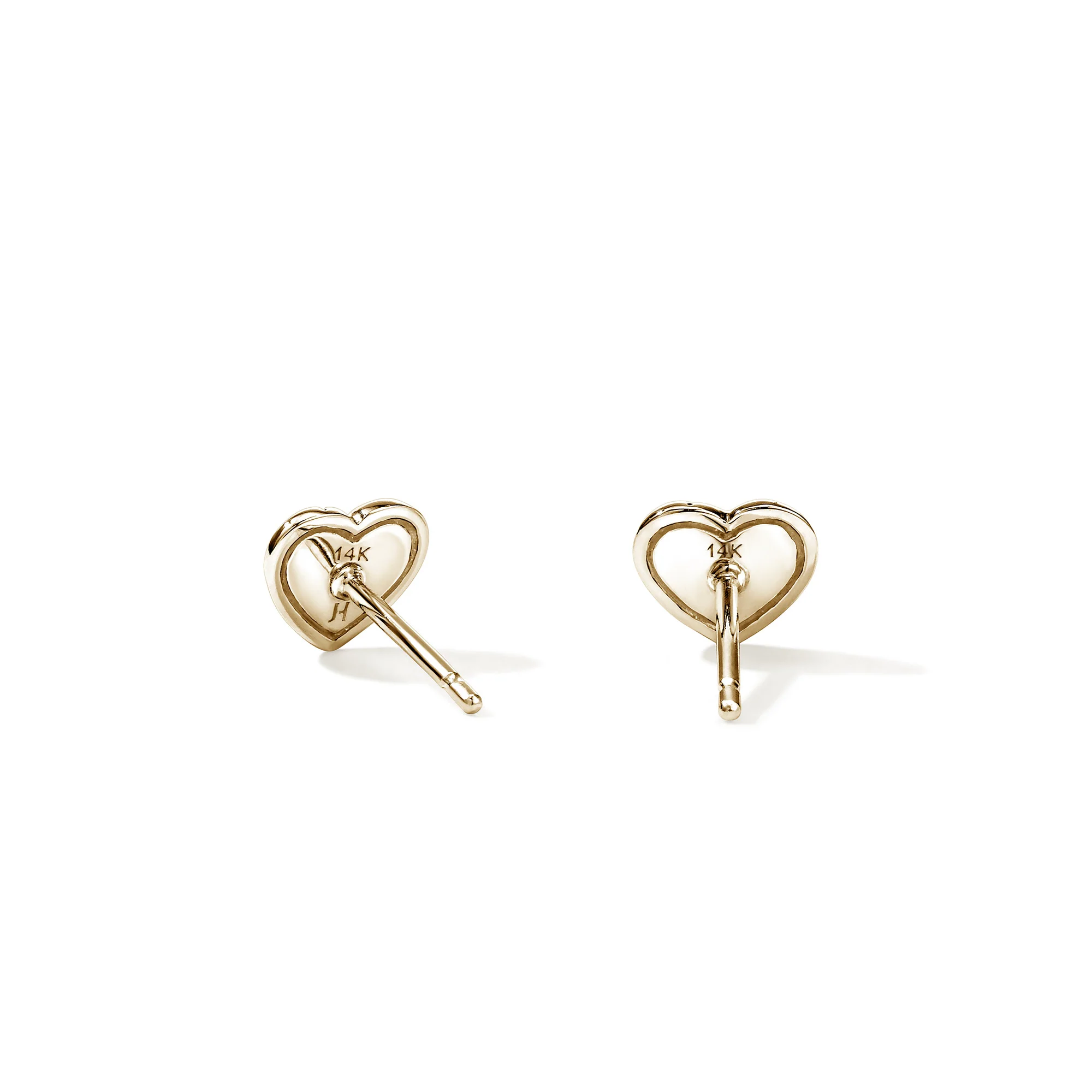 JH Essential Heart Stud Earrings, Gold, Diamonds|EGGX989662DI - Image 3