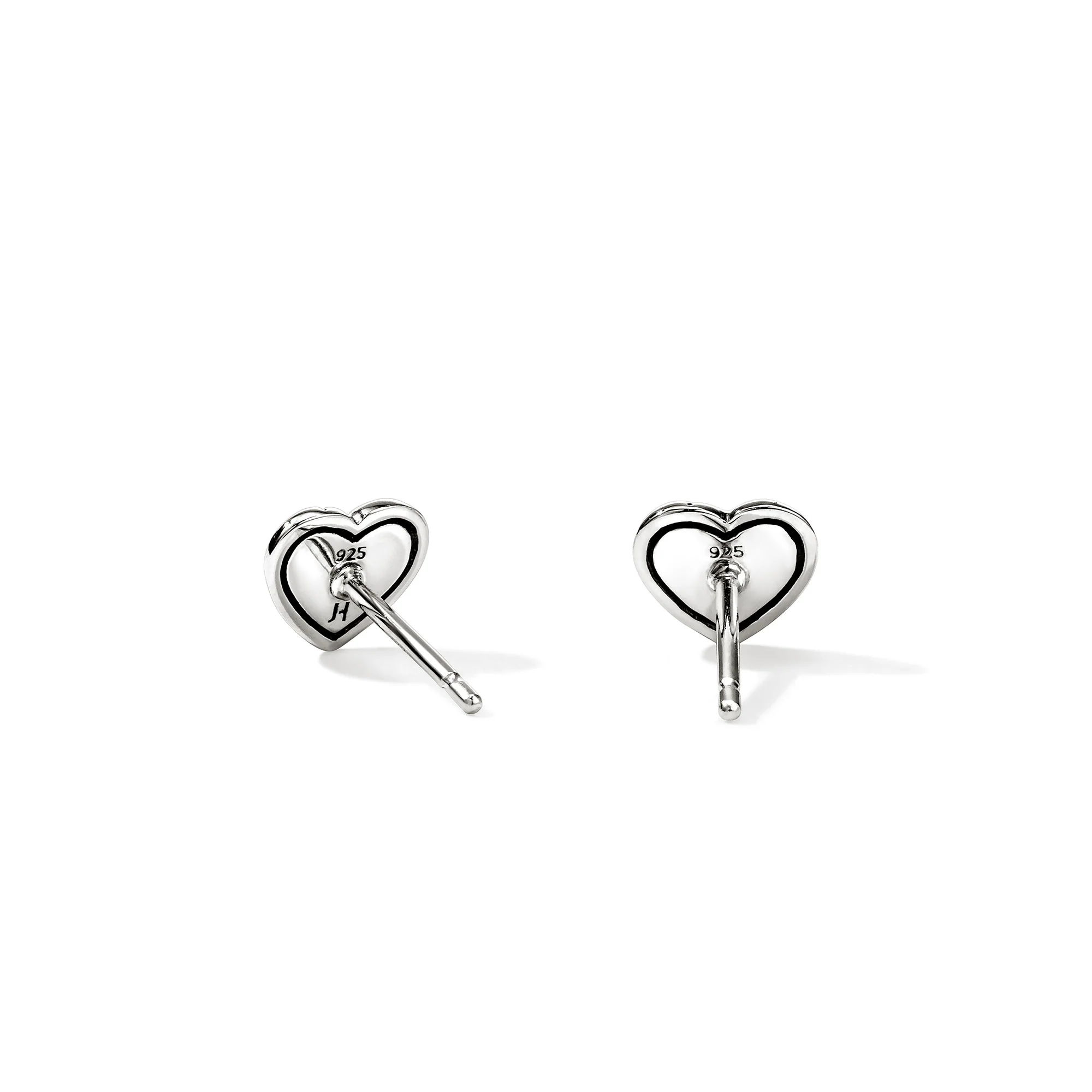 JH Essential Heart Stud Earrings, Sterling Silver, Diamonds|EBP989662DI - Image 3