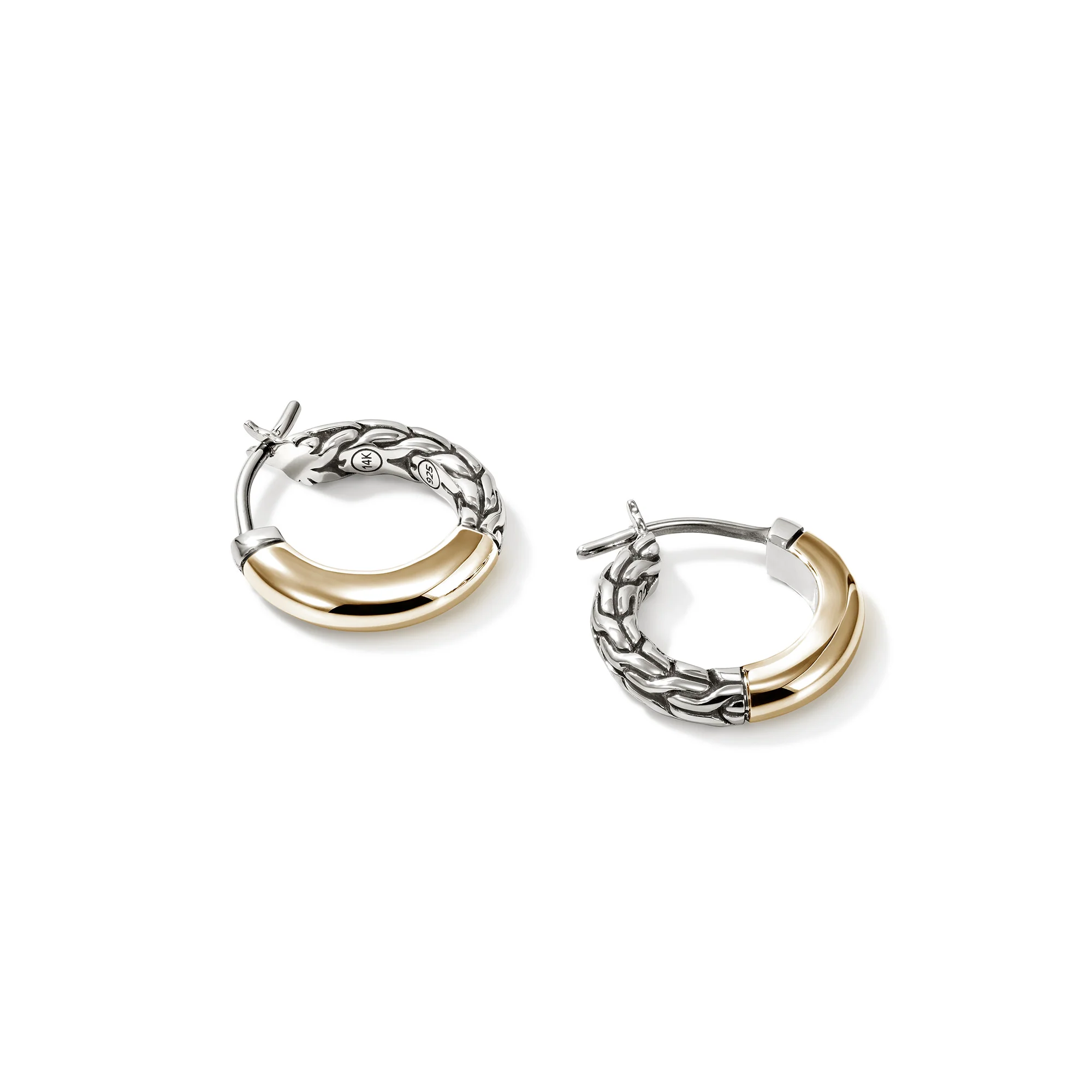 JH Essential Hoop Earring, Gold, Sterling Silver, 14MM|EZZ98709 - Image 3