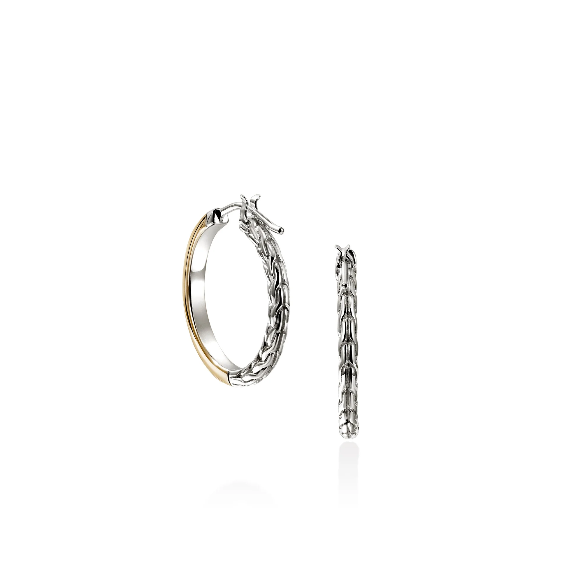JH Essential Hoop Earring, Gold, Sterling Silver, 22MM|EZZ98720 - Image 4