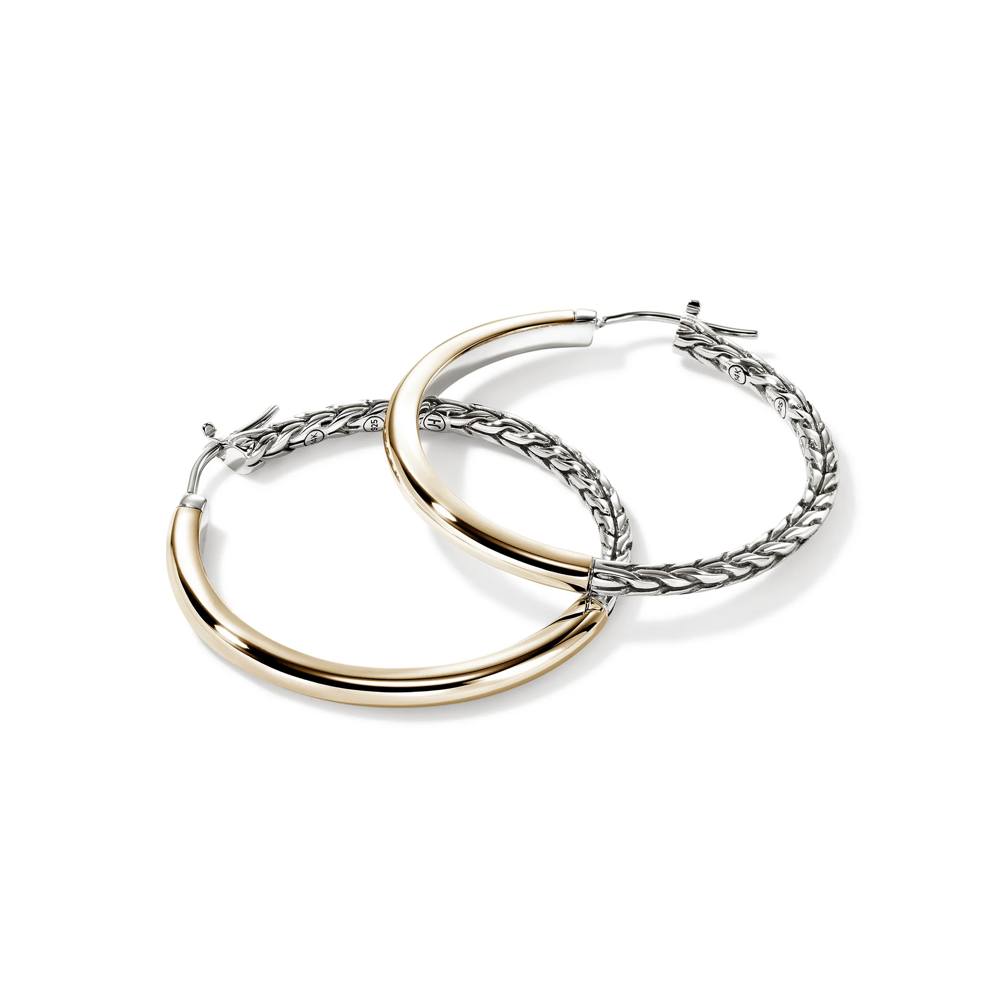 JH Essential Hoop Earring, Gold, Sterling Silver, 34.5MM|EZZ98711 - Image 3
