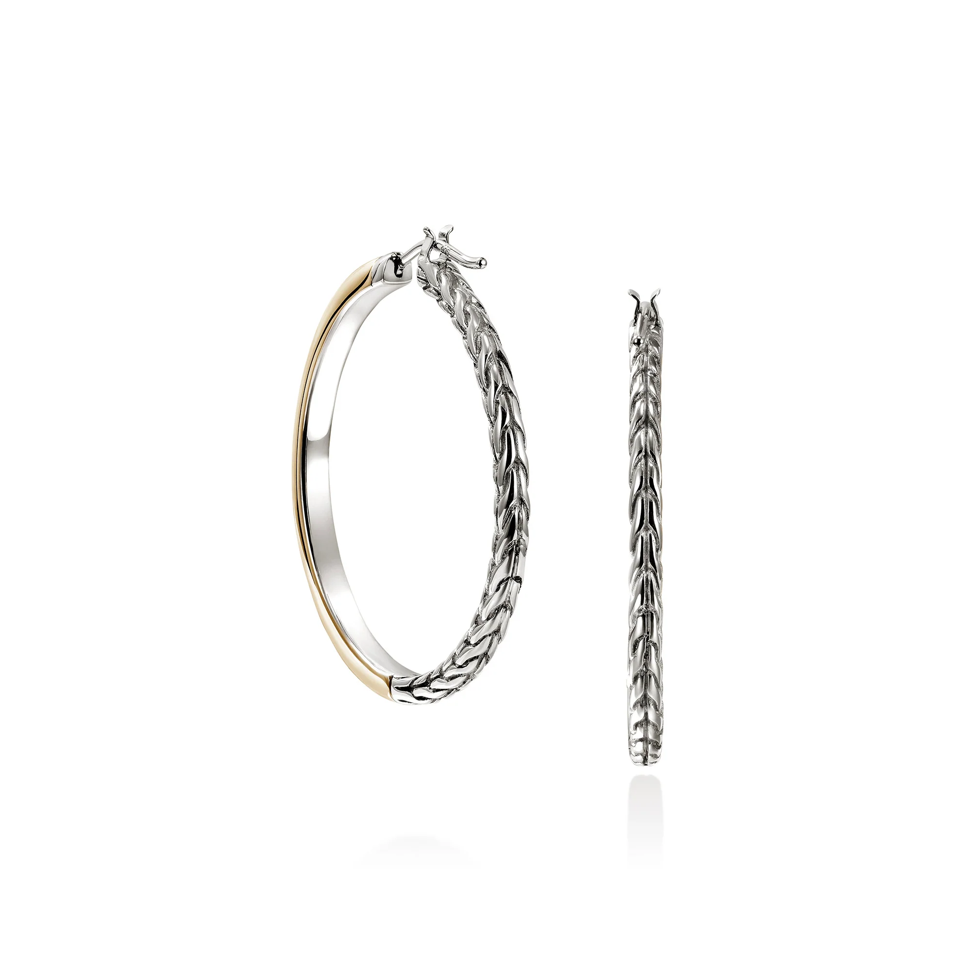 JH Essential Hoop Earring, Gold, Sterling Silver, 34.5MM|EZZ98711 - Image 4