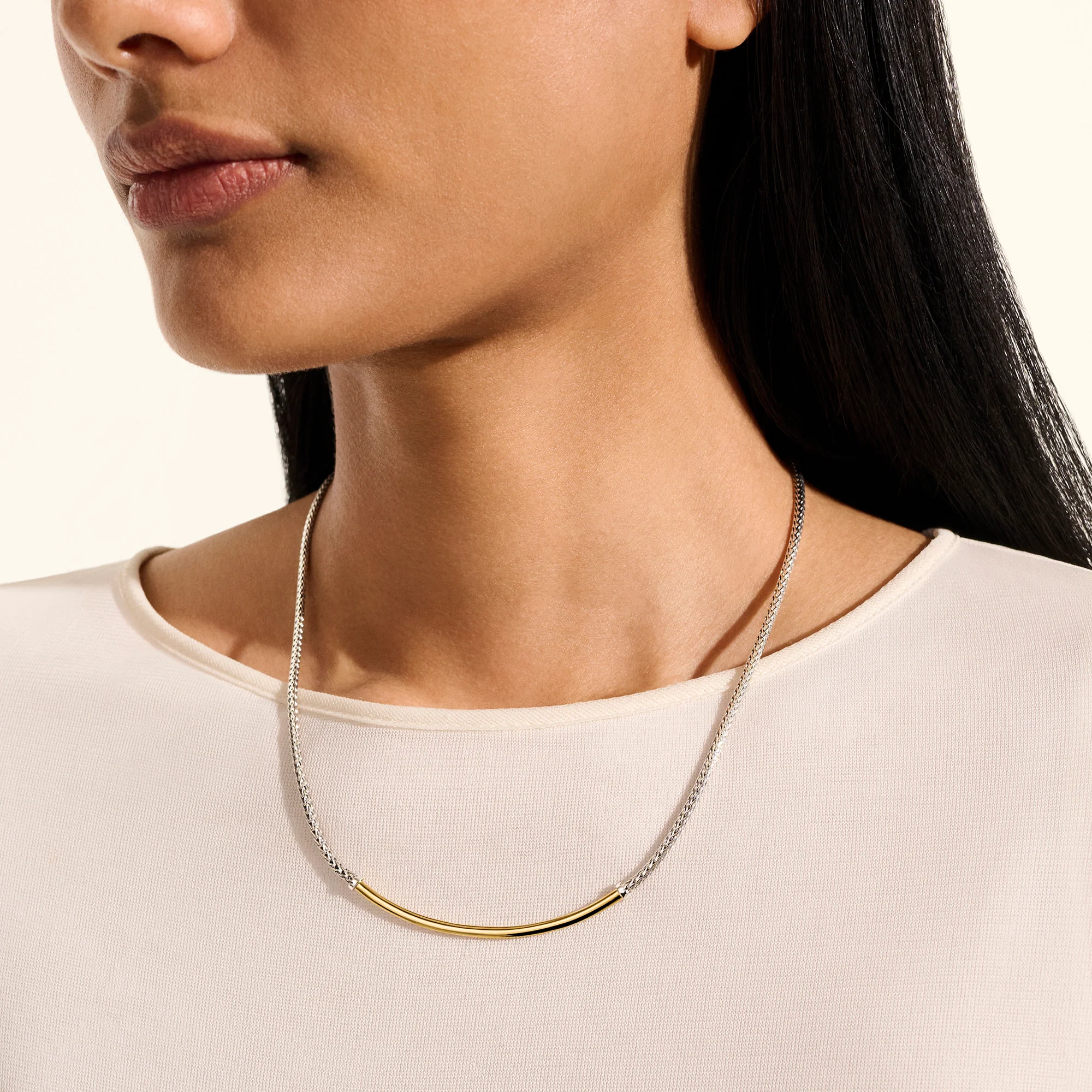 JH Essential Necklace, Gold, Sterling Silver, 2.5MM|NZZ98719 - Image 4