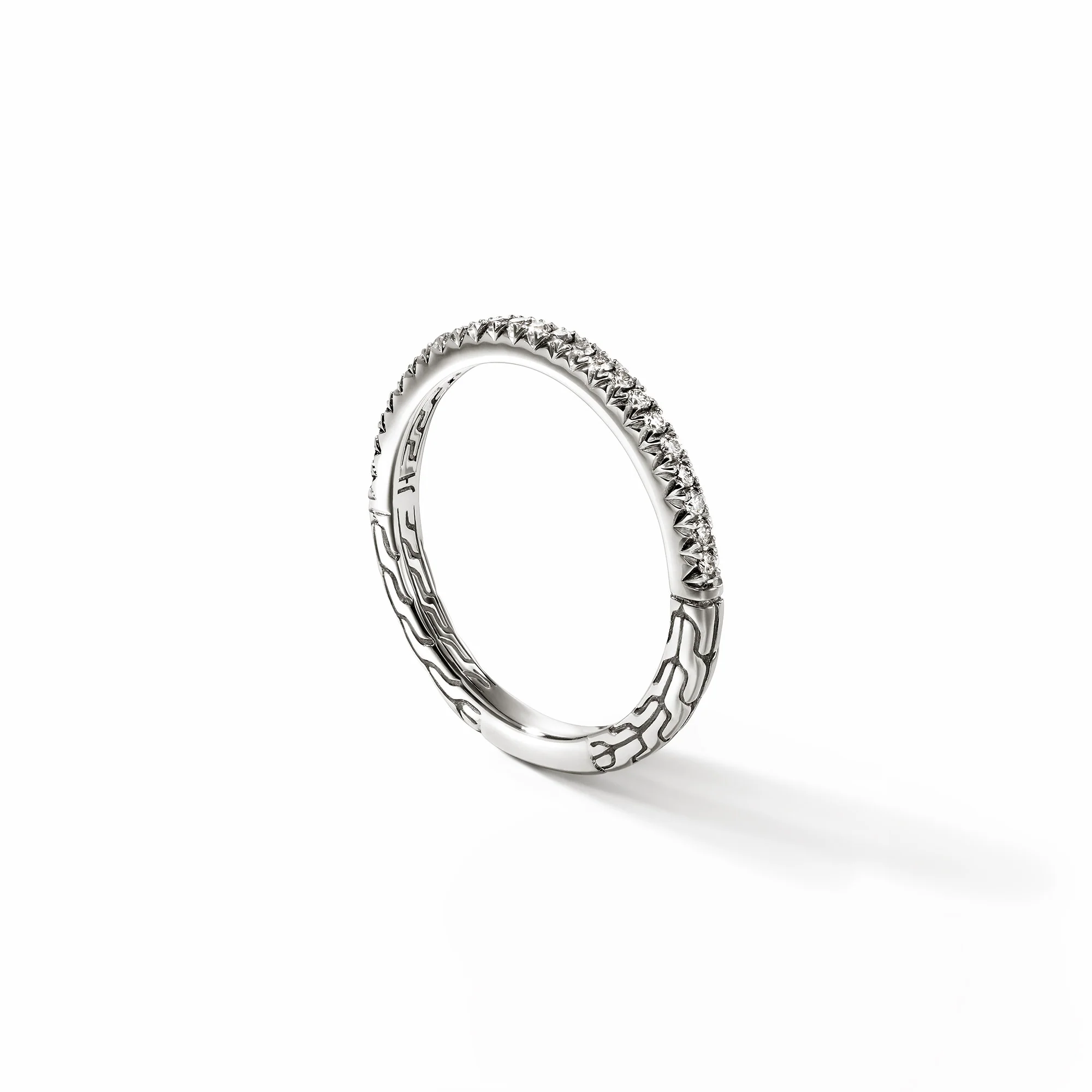 JH Essential Pavé Band Ring, Sterling Silver, Diamonds, 2MM|RBP987032DI - Image 3